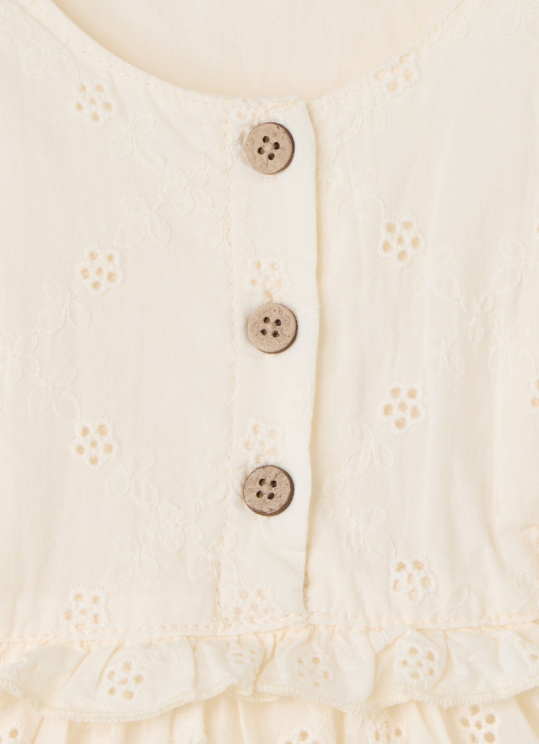 Lil 'Atelier NBFHosa jurk met broderie - detail 3 ivoor