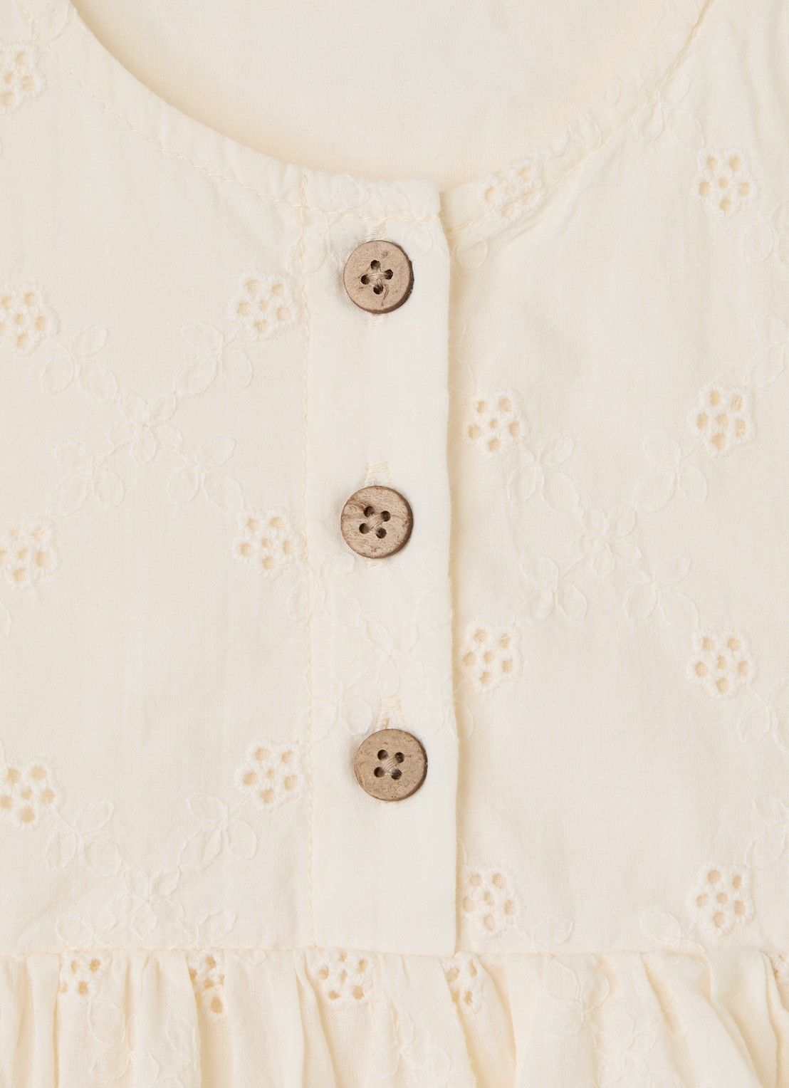 Lil 'Atelier NBFHosa jurk met broderie - detail 3 ivoor