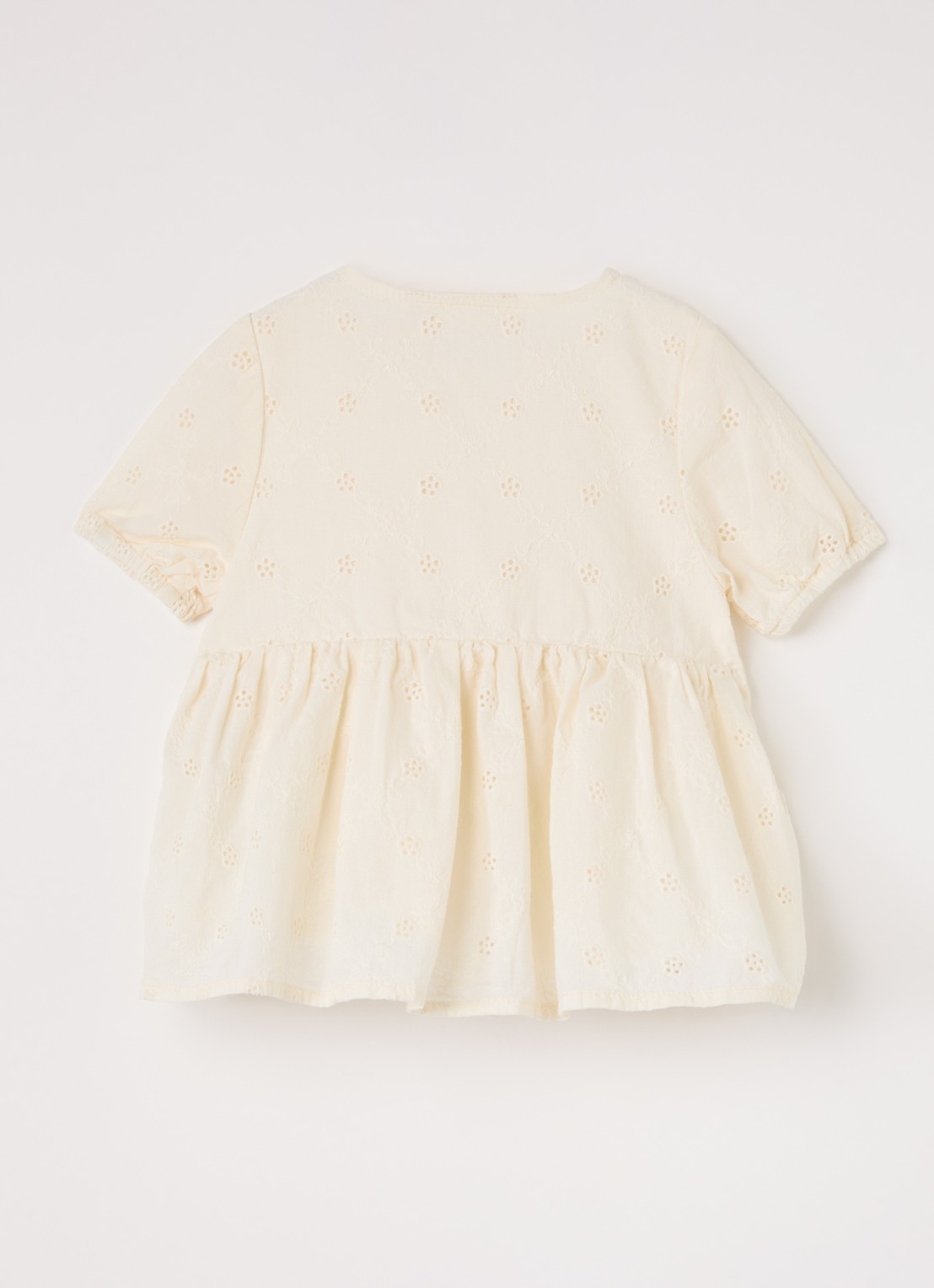 Lil 'Atelier NBFHosa jurk met broderie - voorkant 2 ivoor