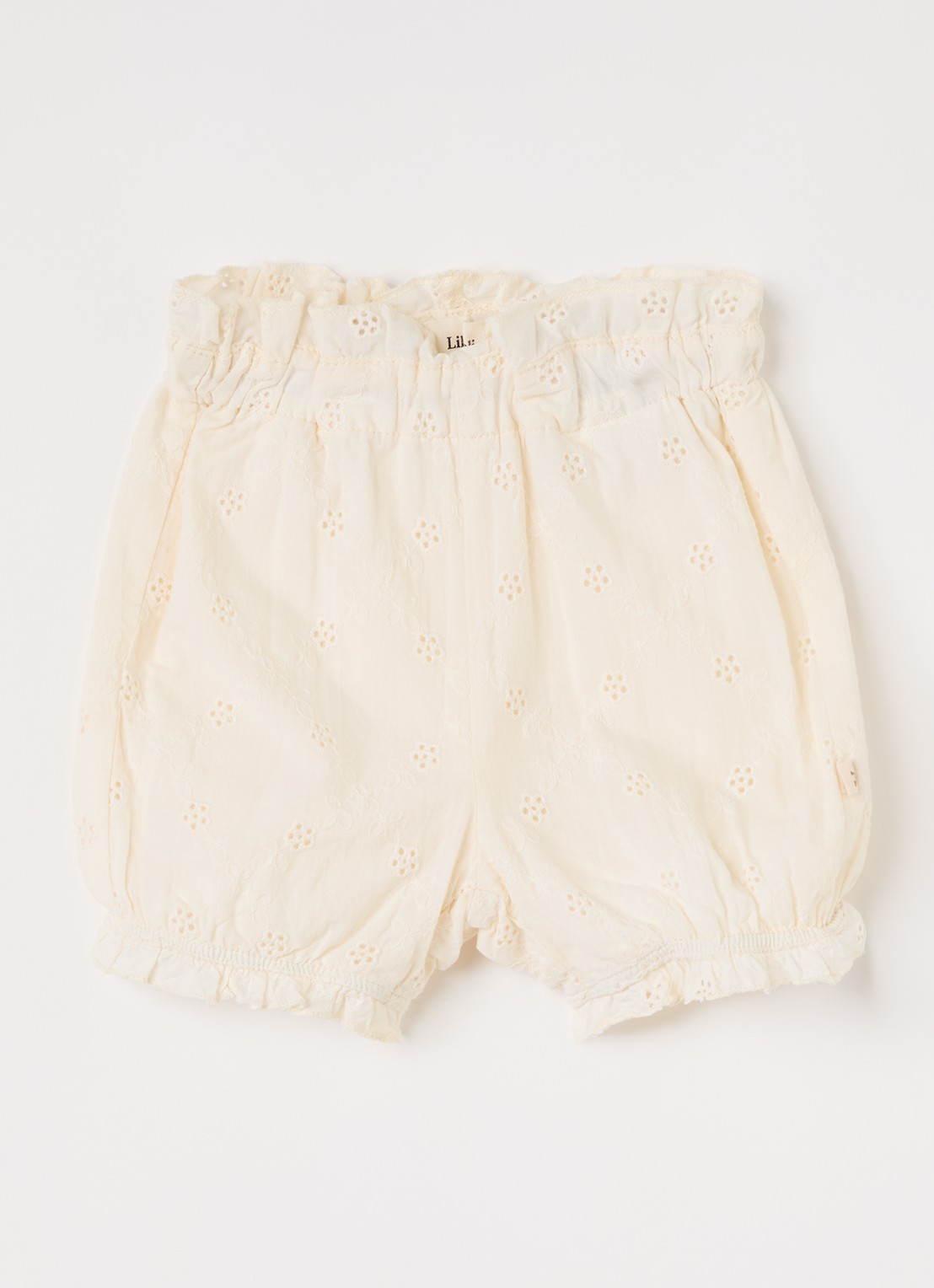 Lil 'Atelier NBFHosa korte broek met broderie - voorkant ivoor