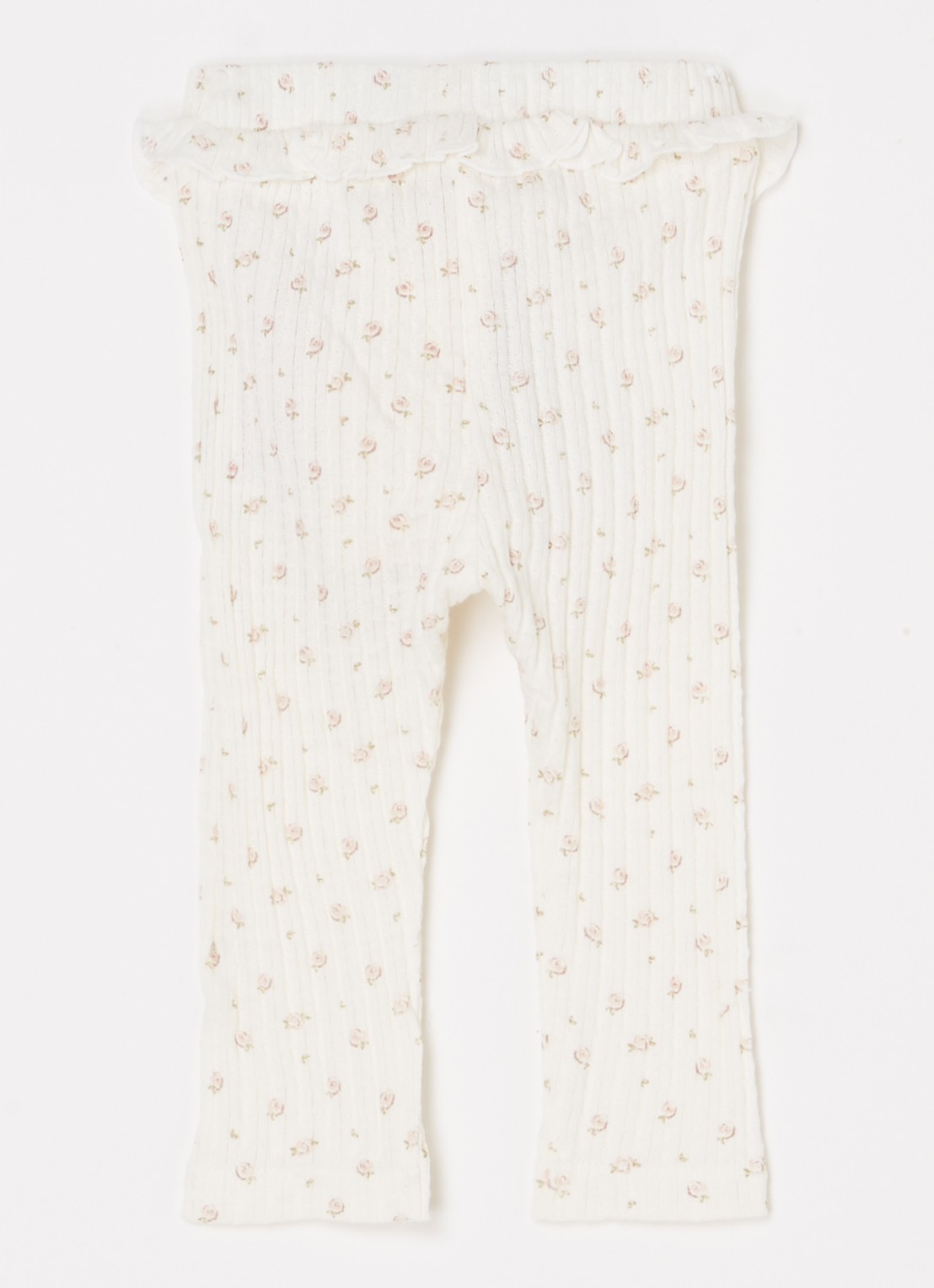 Lil 'Atelier NBFHulla ribgebreide legging van  katoen - achterkant gebroken wit
