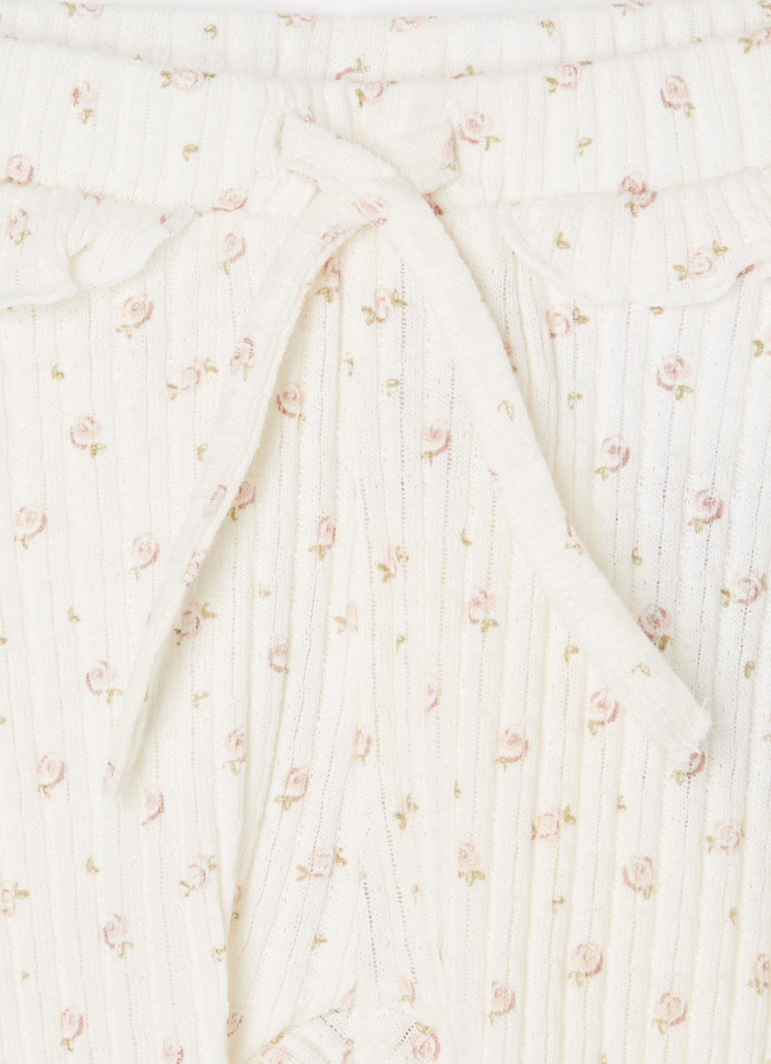 Lil 'Atelier NBFHulla ribgebreide legging van  katoen - detail 4 gebroken wit