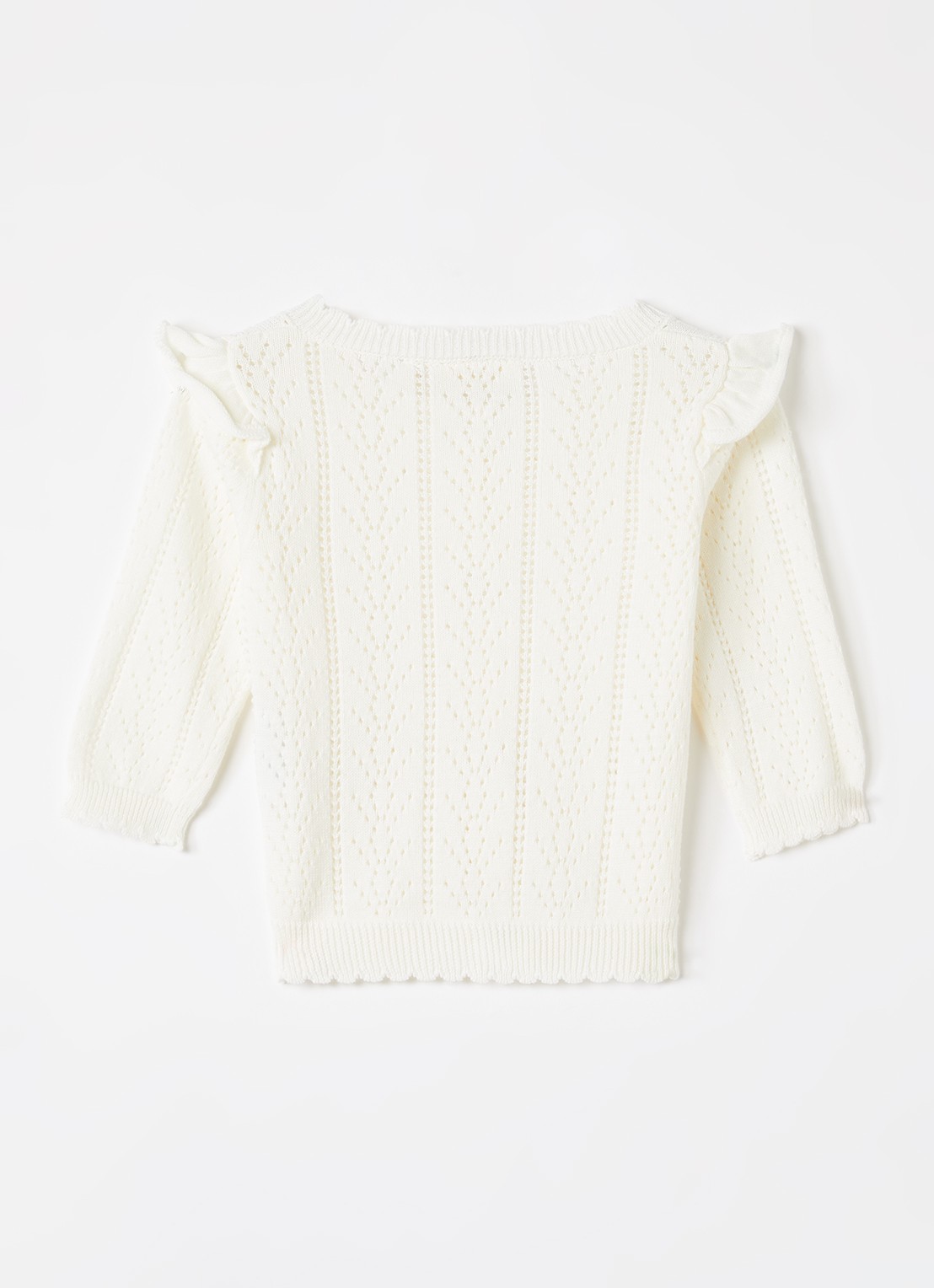 Lil 'Atelier NBFJela vest met opengewerkt dessin - achterkant gebroken wit