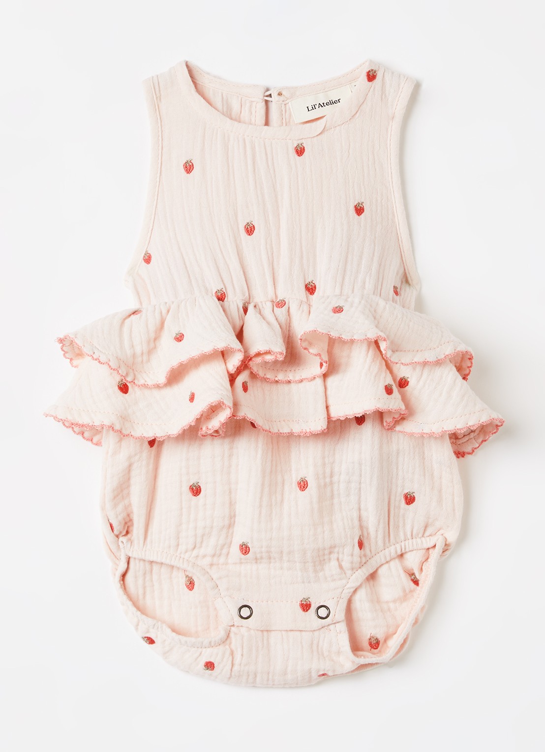 Lil 'Atelier NBFKamma romper met print - voorkant lichtroze