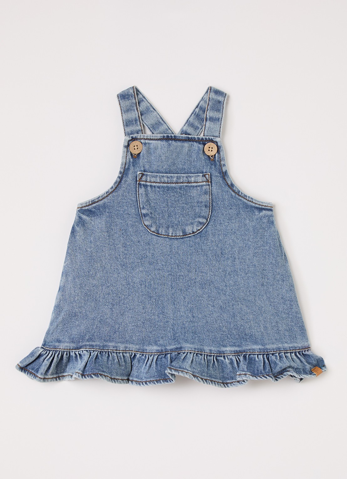 Lil 'Atelier NBFKarole denim jurk - voorkant indigo