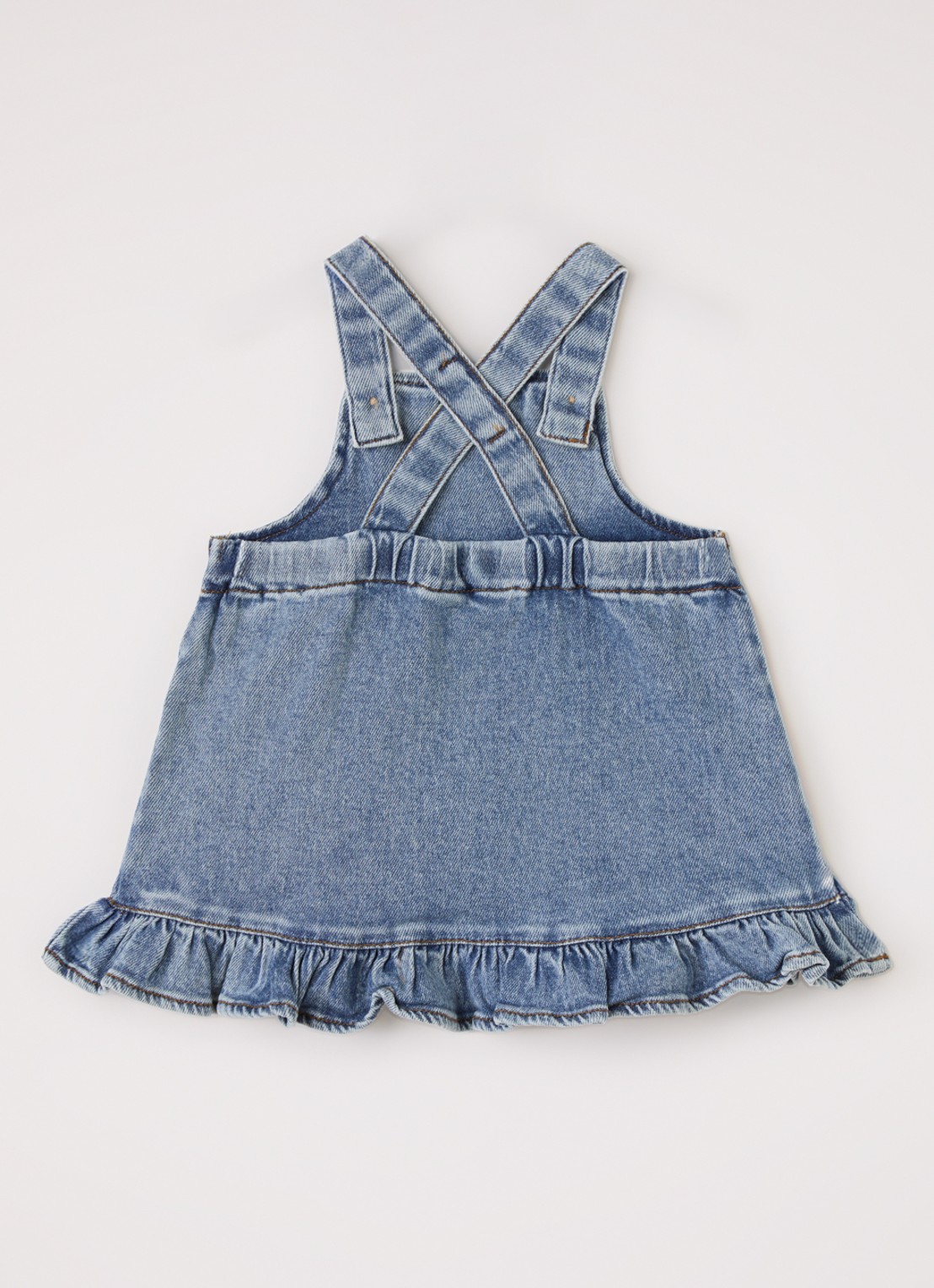 Lil 'Atelier NBFKarole denim jurk - voorkant 2 indigo