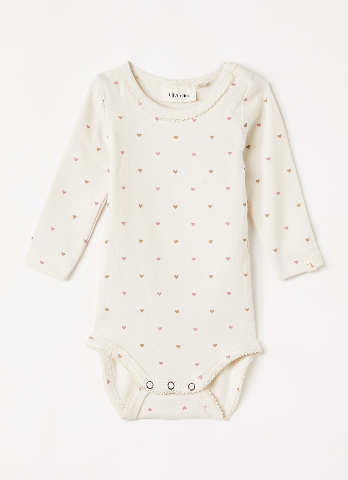 Lil 'Atelier NBFlalo tig romper in katoenblend - voorkant ivoor