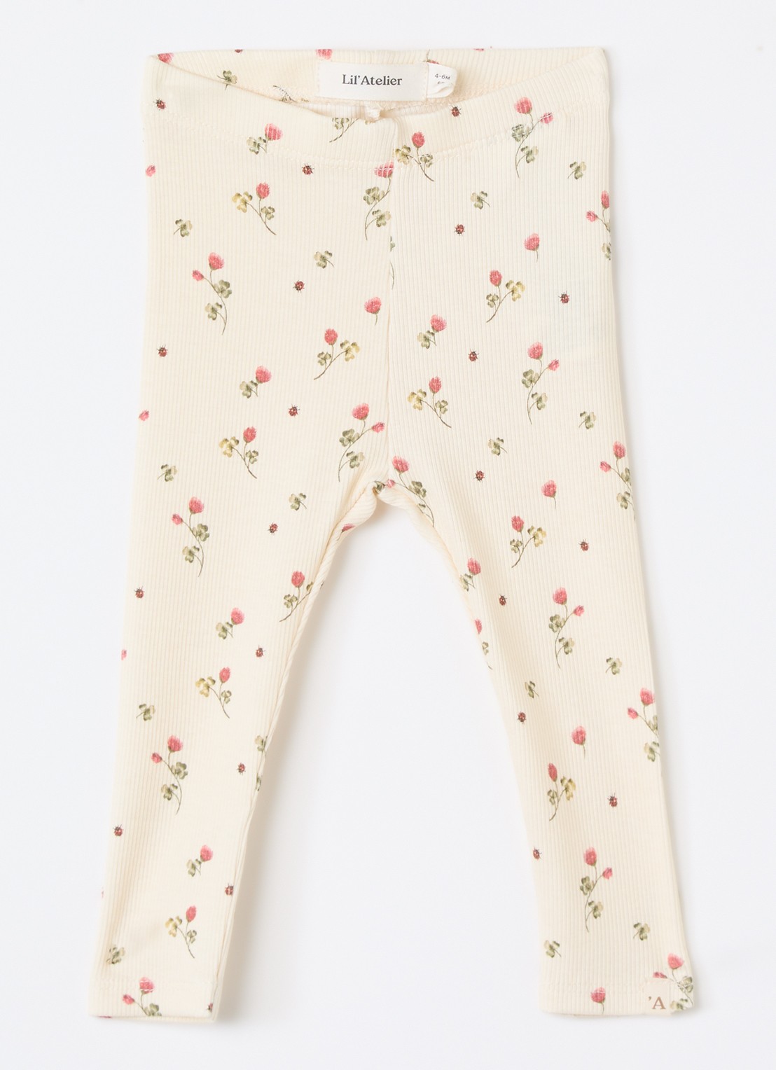 Lil 'Atelier NBFLavo ribgebreide legging  - voorkant 2 creme