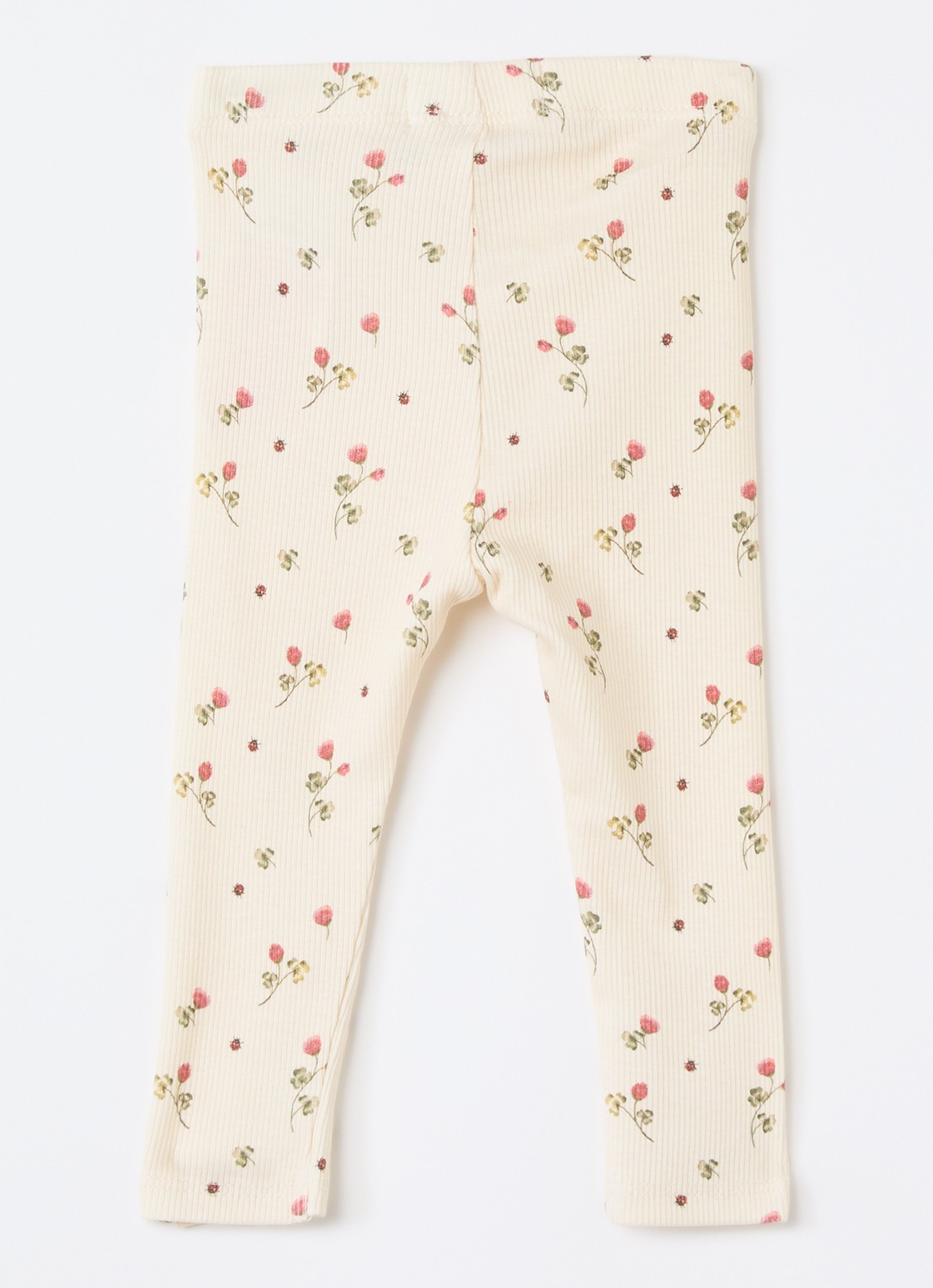 Lil 'Atelier NBFLavo ribgebreide legging  - voorkant 3 creme