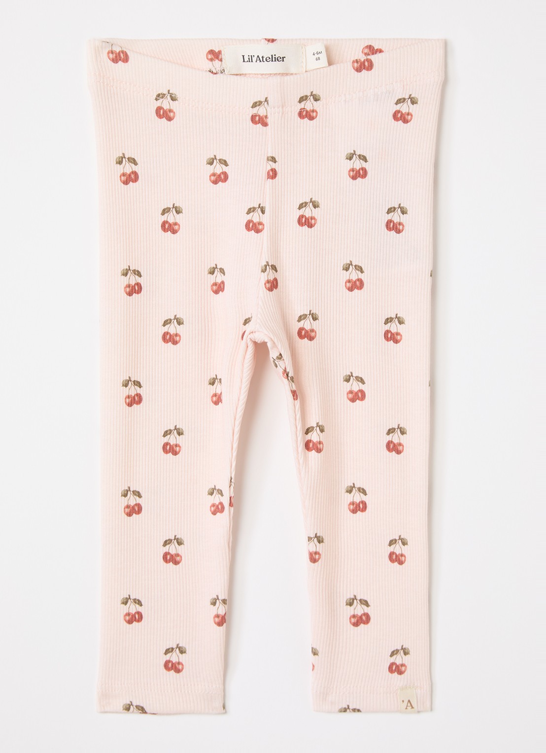 Lil 'Atelier NBFLavo ribgebreide legging  - voorkant lichtroze