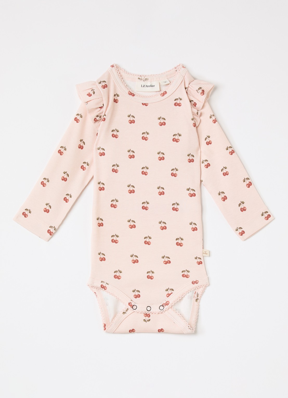 Lil 'Atelier NBFLavo ribgebreide romper  - voorkant lichtroze