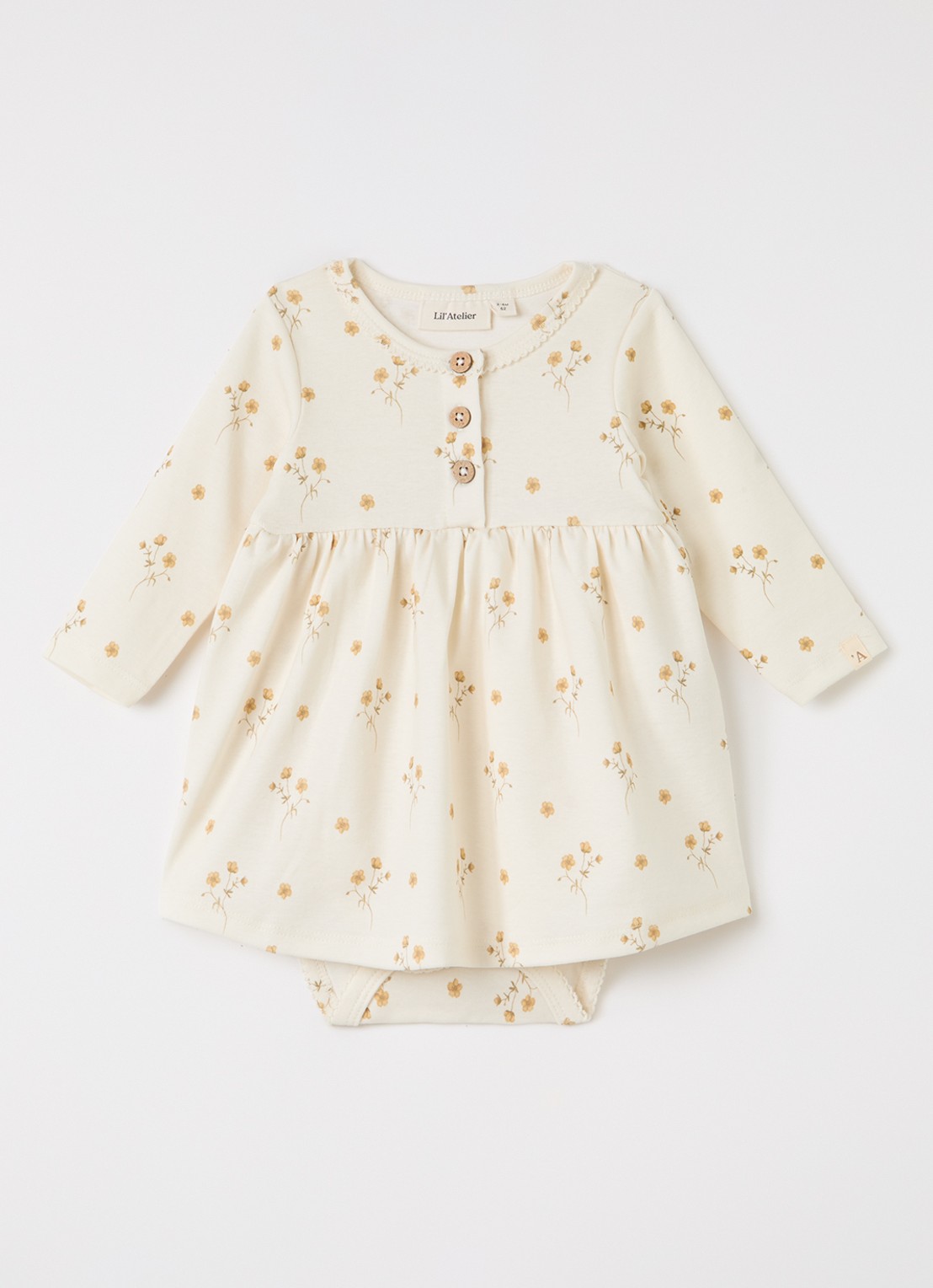 Lil 'Atelier NBFLayo jurk met bloemenprint - voorkant 2 creme