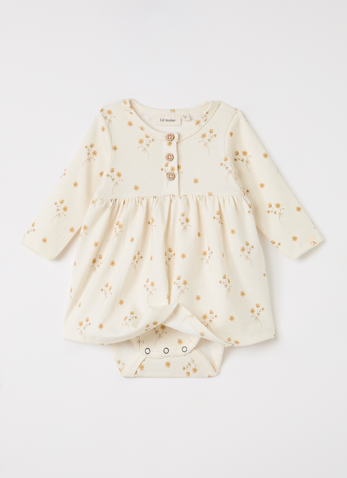 Lil 'Atelier NBFLayo jurk met bloemenprint - voorkant 3 creme