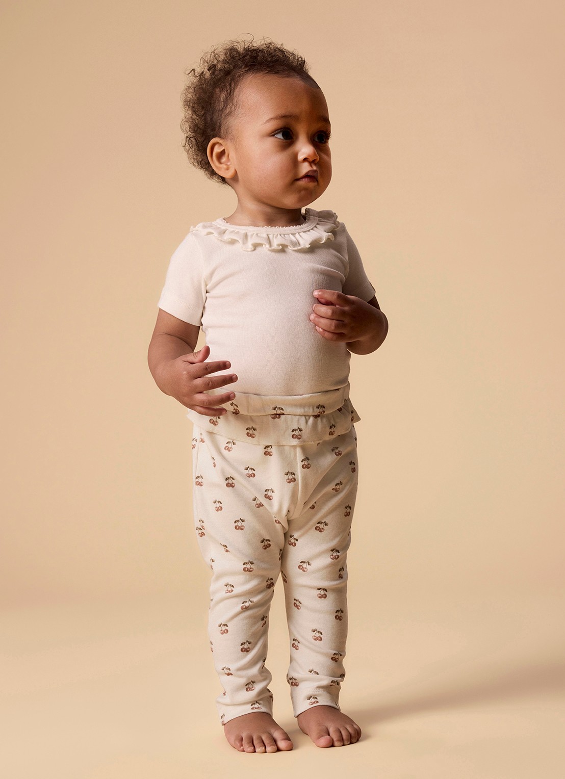 Lil 'Atelier NBFLayo legging met print - voorkant 4 gebroken wit