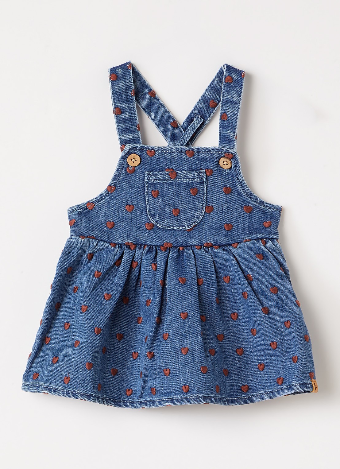Lil 'Atelier NBFliva jurk met borduring - voorkant 2 blauw