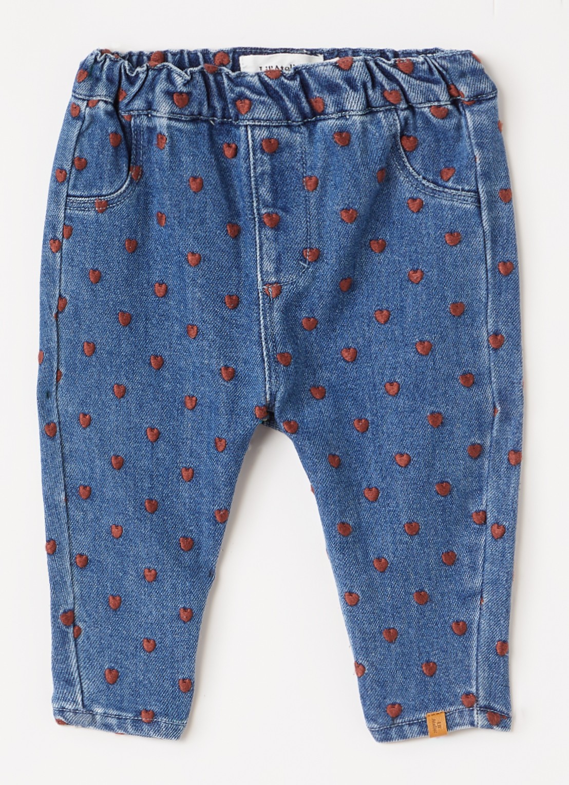 Lil 'Atelier NBFLiva slim fit jeans met borduring - voorkant 2 indigo