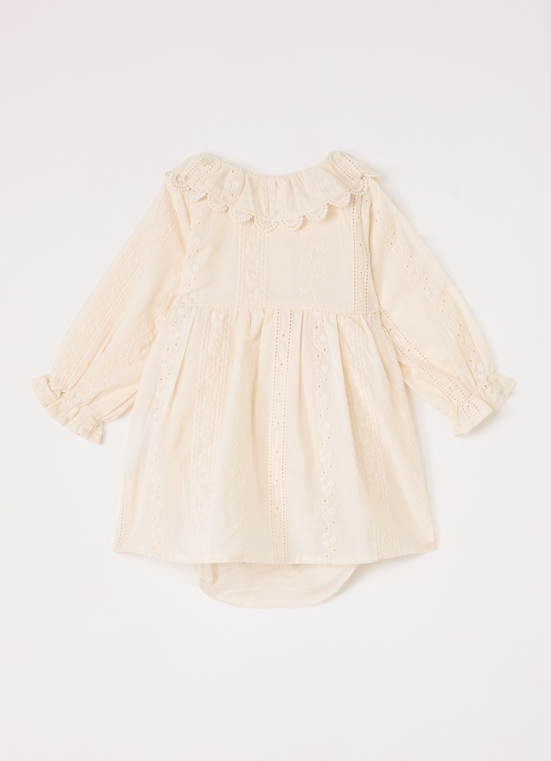 Lil 'Atelier NBFLoba tuniekjurk met borduring - achterkant 4 creme
