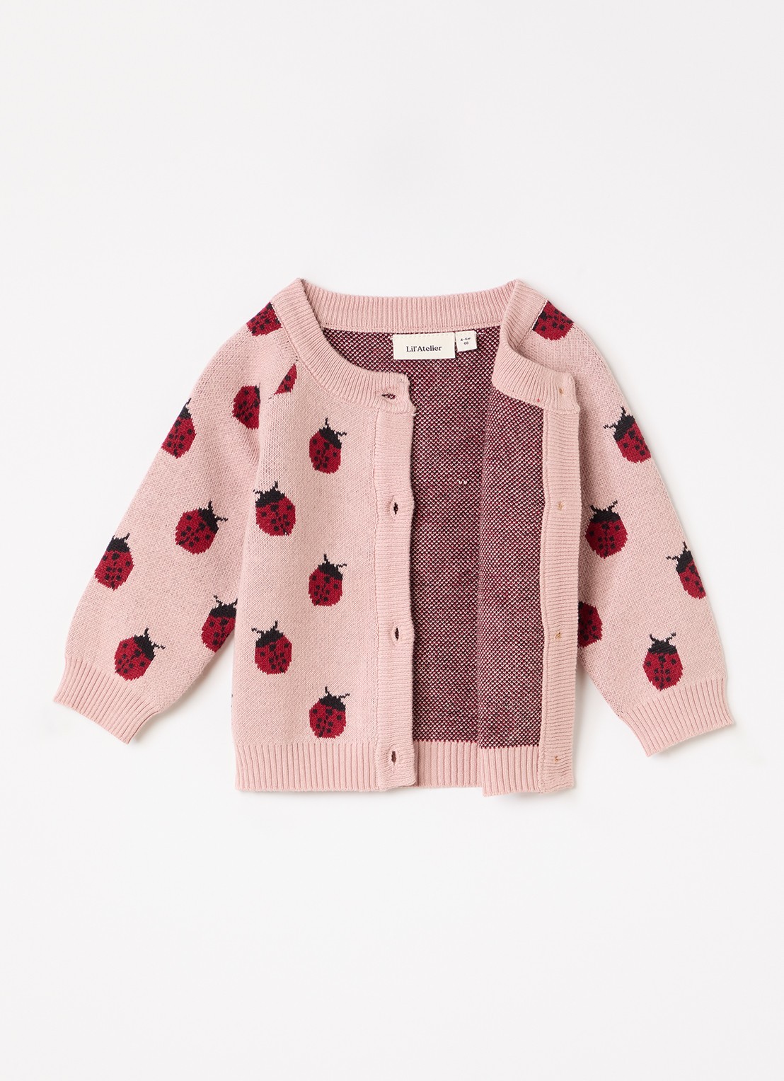 Lil 'Atelier NBFLulio fijngebreid vest met ingebreid patroon - detail 2 roze