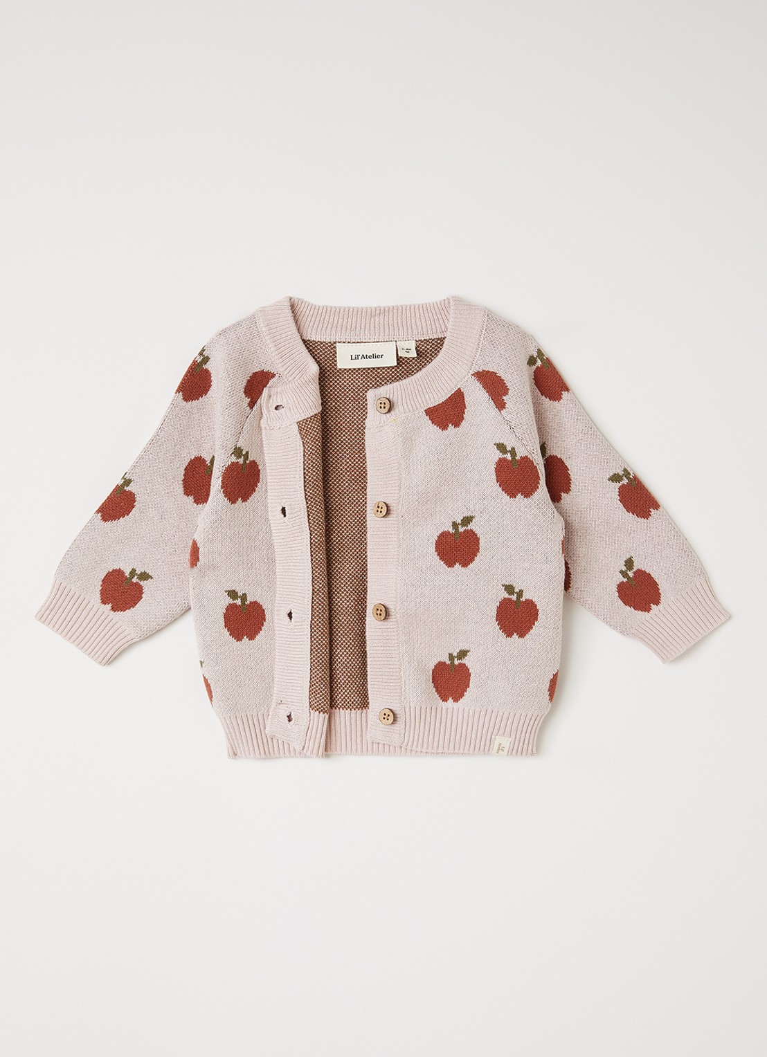 Lil 'Atelier NBFLulio fijngebreid vest met print - voorkant 3 lichtroze