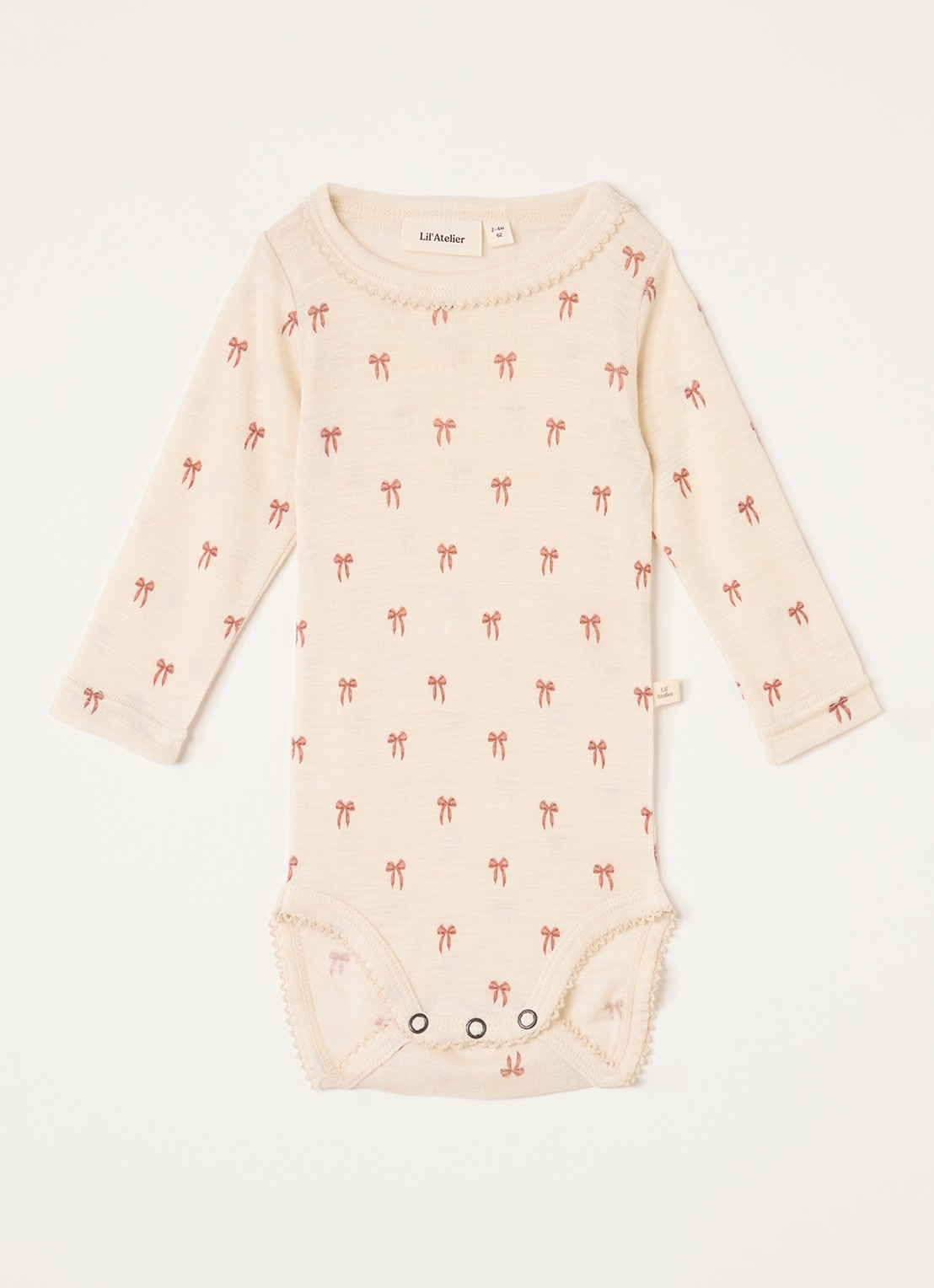 Lil 'Atelier NBFNalu romper in merino wolblend - voorkant creme
