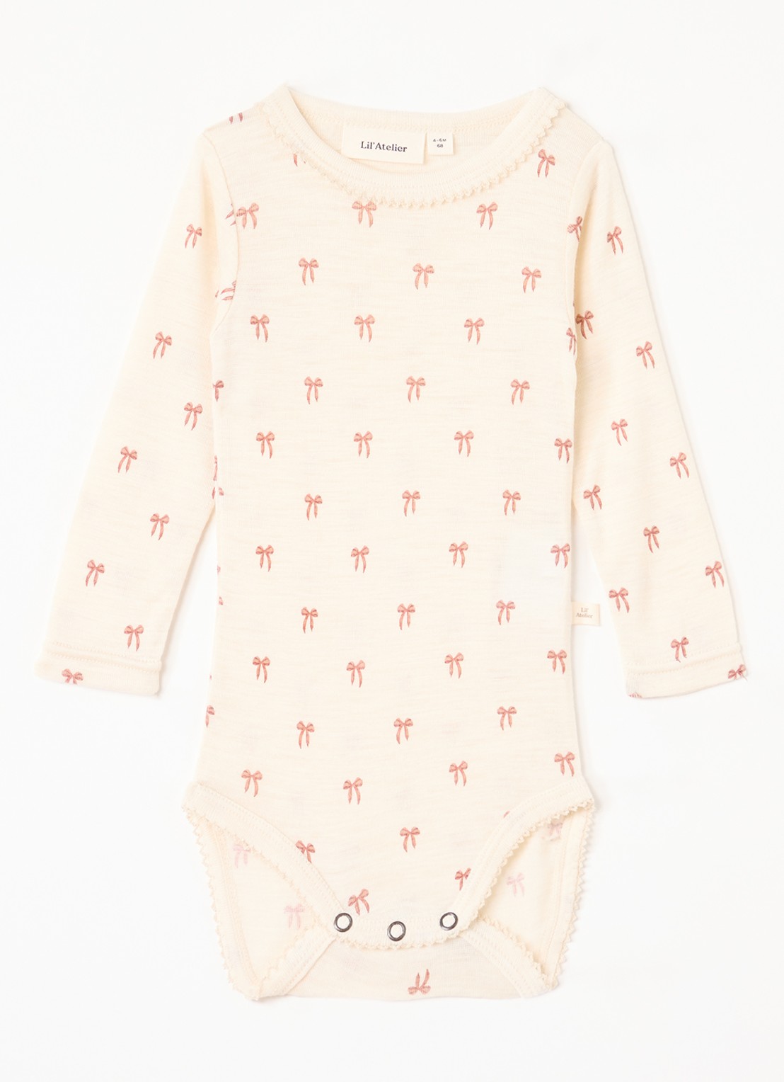 Lil 'Atelier NBFNalu romper in merino wolblend - voorkant 3 creme