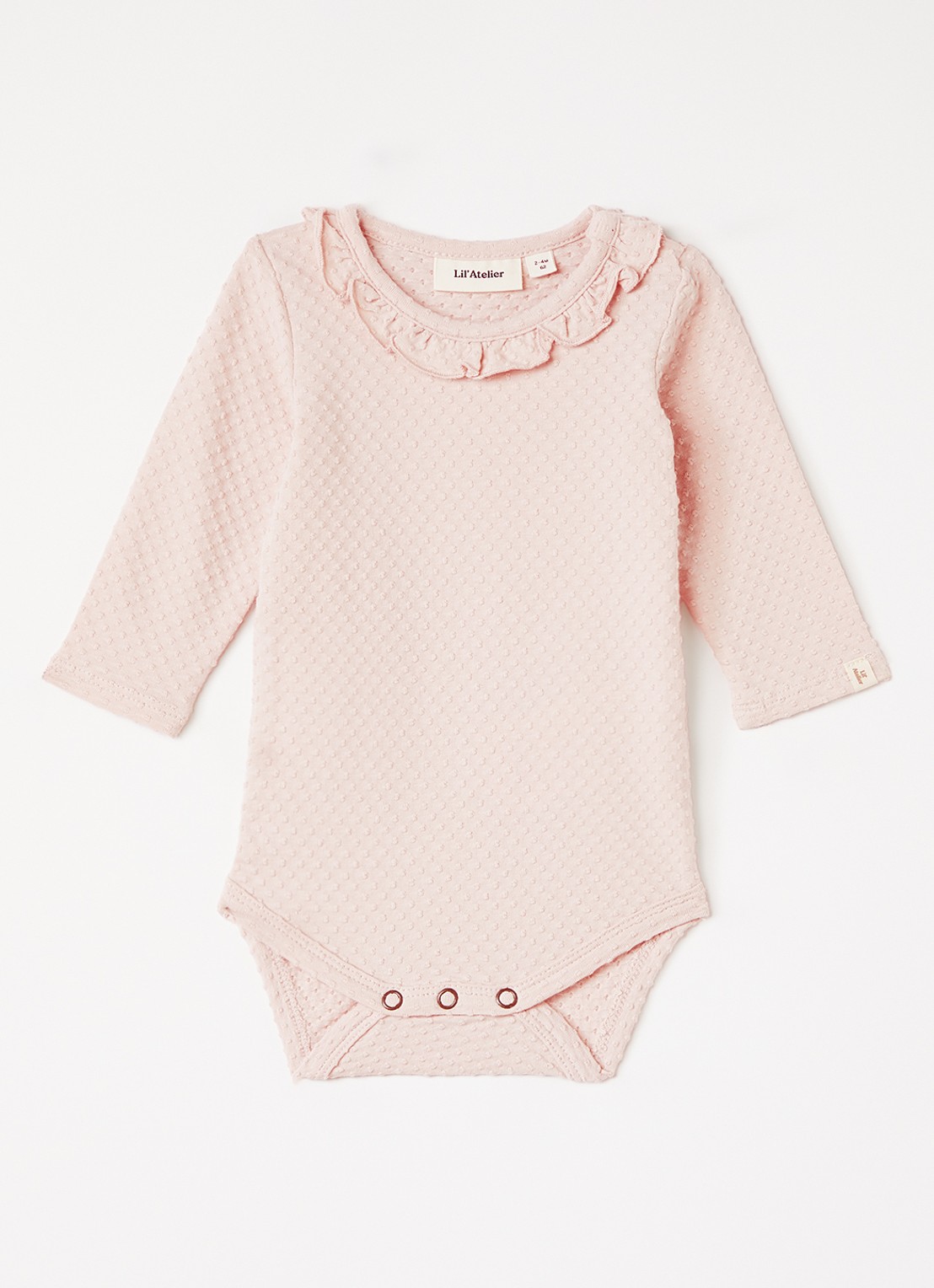 Lil 'Atelier NBFNoel romper met structuur - voorkant lichtroze