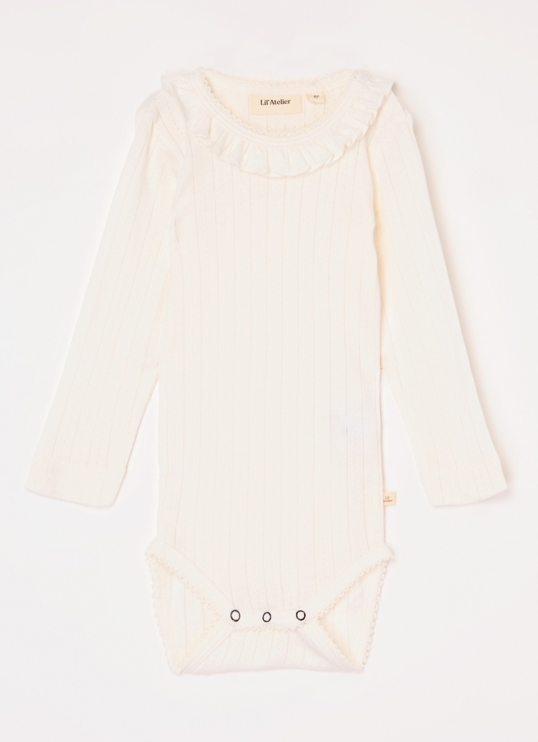 Lil 'Atelier NBFRachel romper in  katoenblend - voorkant gebroken wit