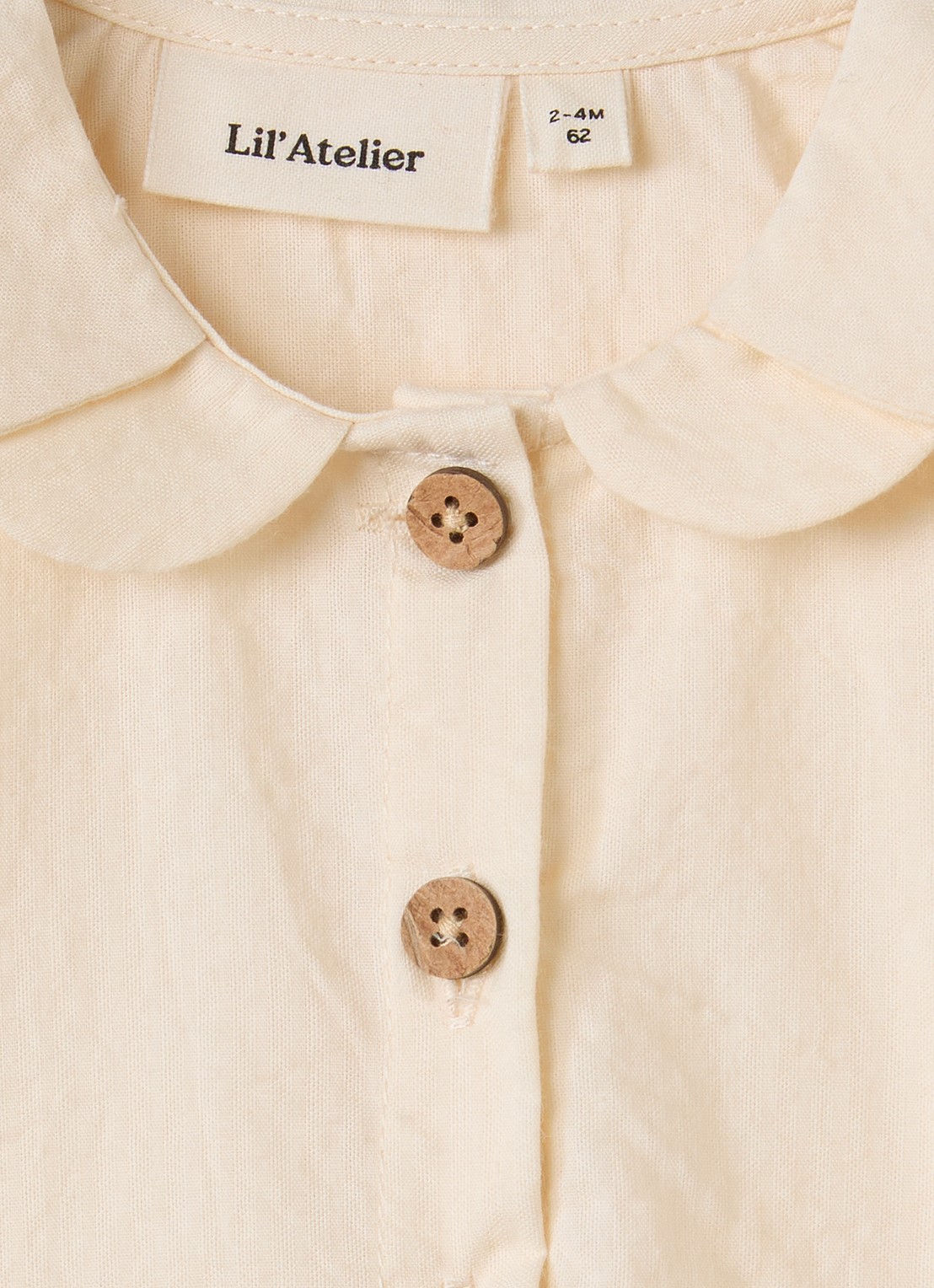 Lil 'Atelier NBFRosito blouse met kraag - detail 3 gebroken wit