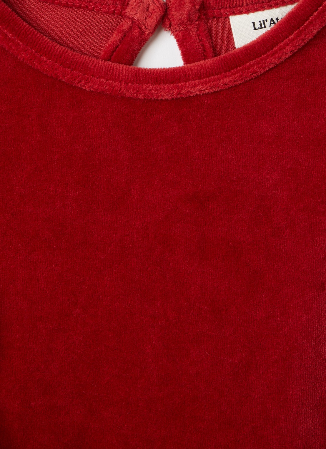 Lil 'Atelier NBFSaga jurk met ruches - detail donkerrood