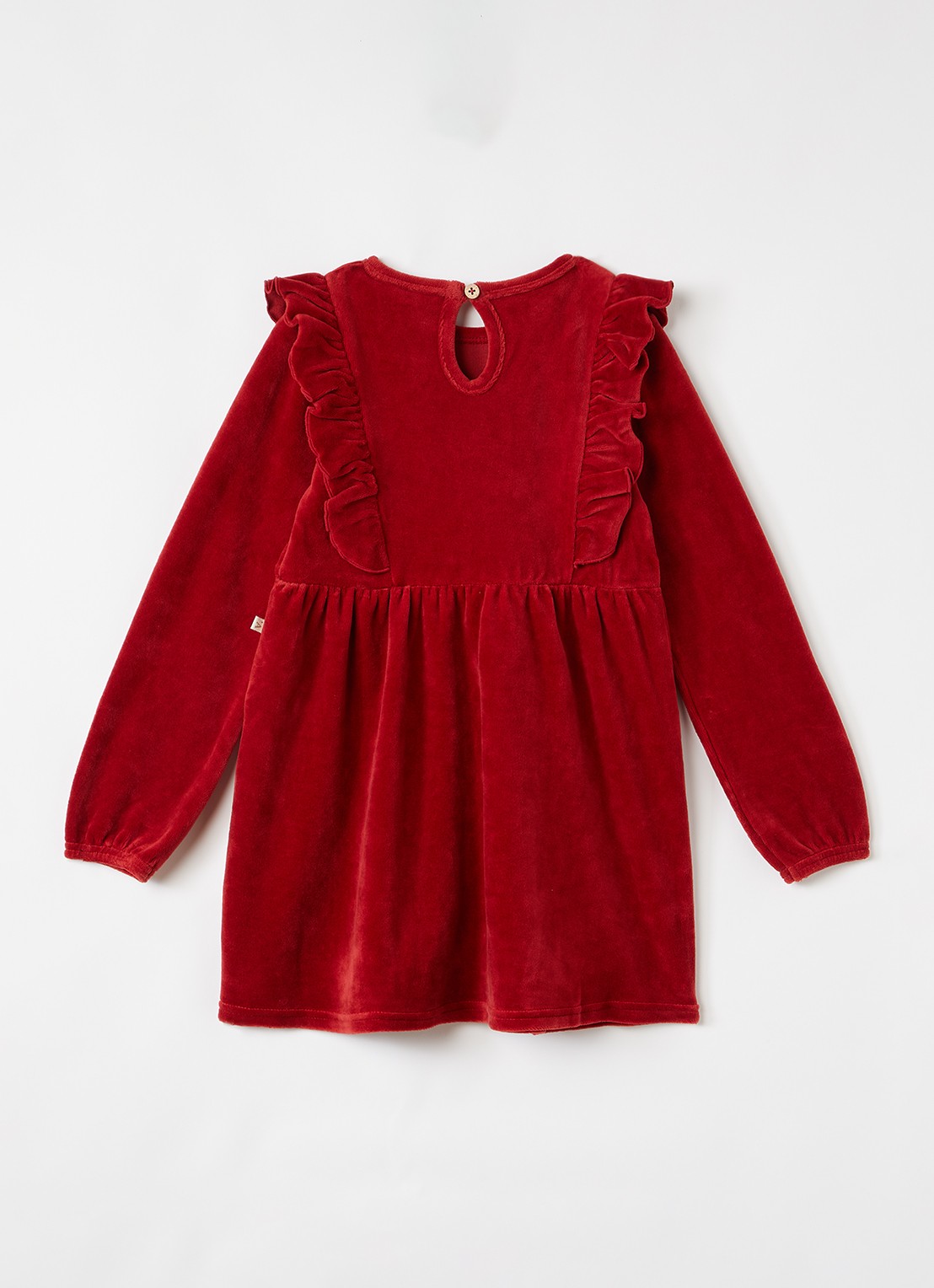 Lil 'Atelier NBFSaga jurk met ruches - voorkant 3 donkerrood