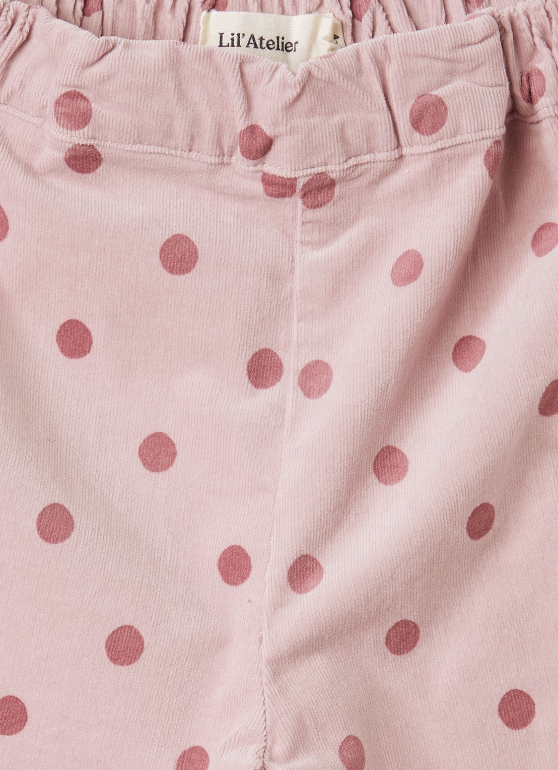 Lil 'Atelier NBFSomba straight fit broek met stippenprint - detail roze