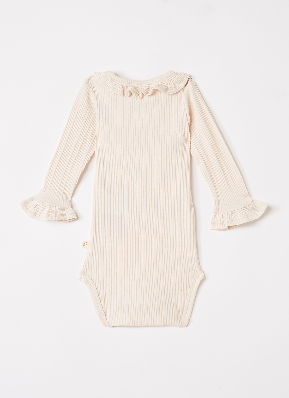 Lil 'Atelier NBFTansy romper met ribstructuur - voorkant 2 creme