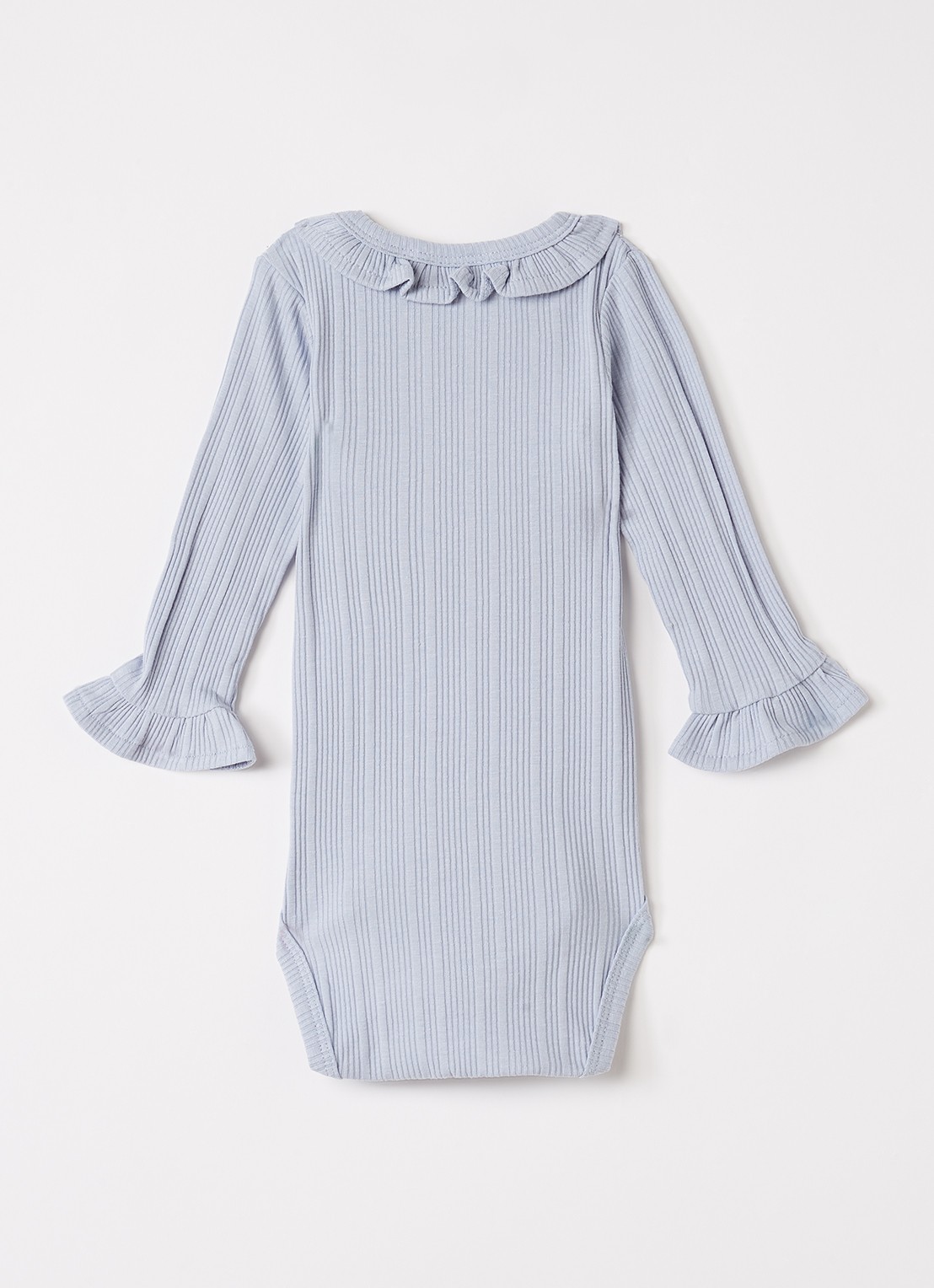 Lil 'Atelier NBFTansy romper met ribstructuur - voorkant 2 staalblauw