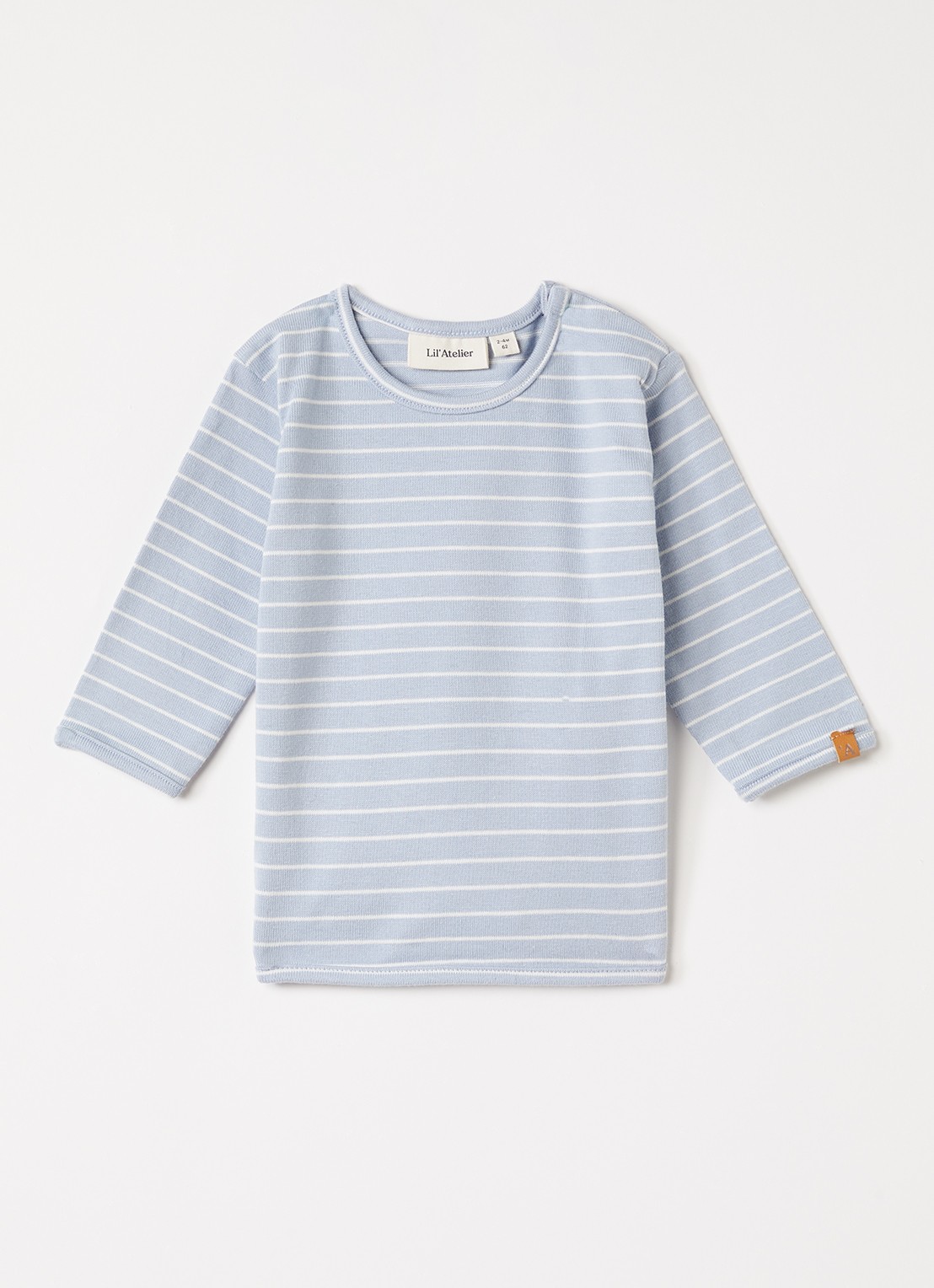 Lil 'Atelier NBMBaja longsleeve met streepprint - voorkant blauw