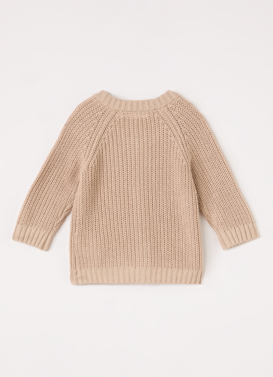 Lil 'Atelier NBMEmlen grofgebreid vest met borduring - achterkant beige