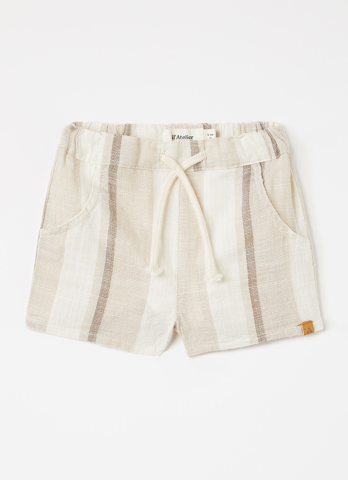 Lil 'Atelier NBMFibert loose fit korte broek - voorkant ivoor