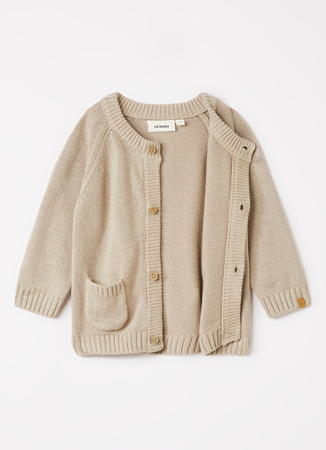 Lil 'Atelier NBMFogon grofgebreid vest - detail 6 beige