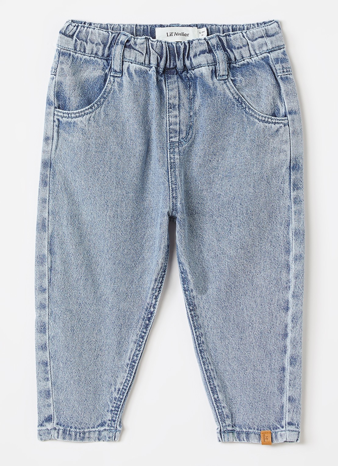 Lil 'Atelier NBMFunda tapered jeans - voorkant 2 indigo
