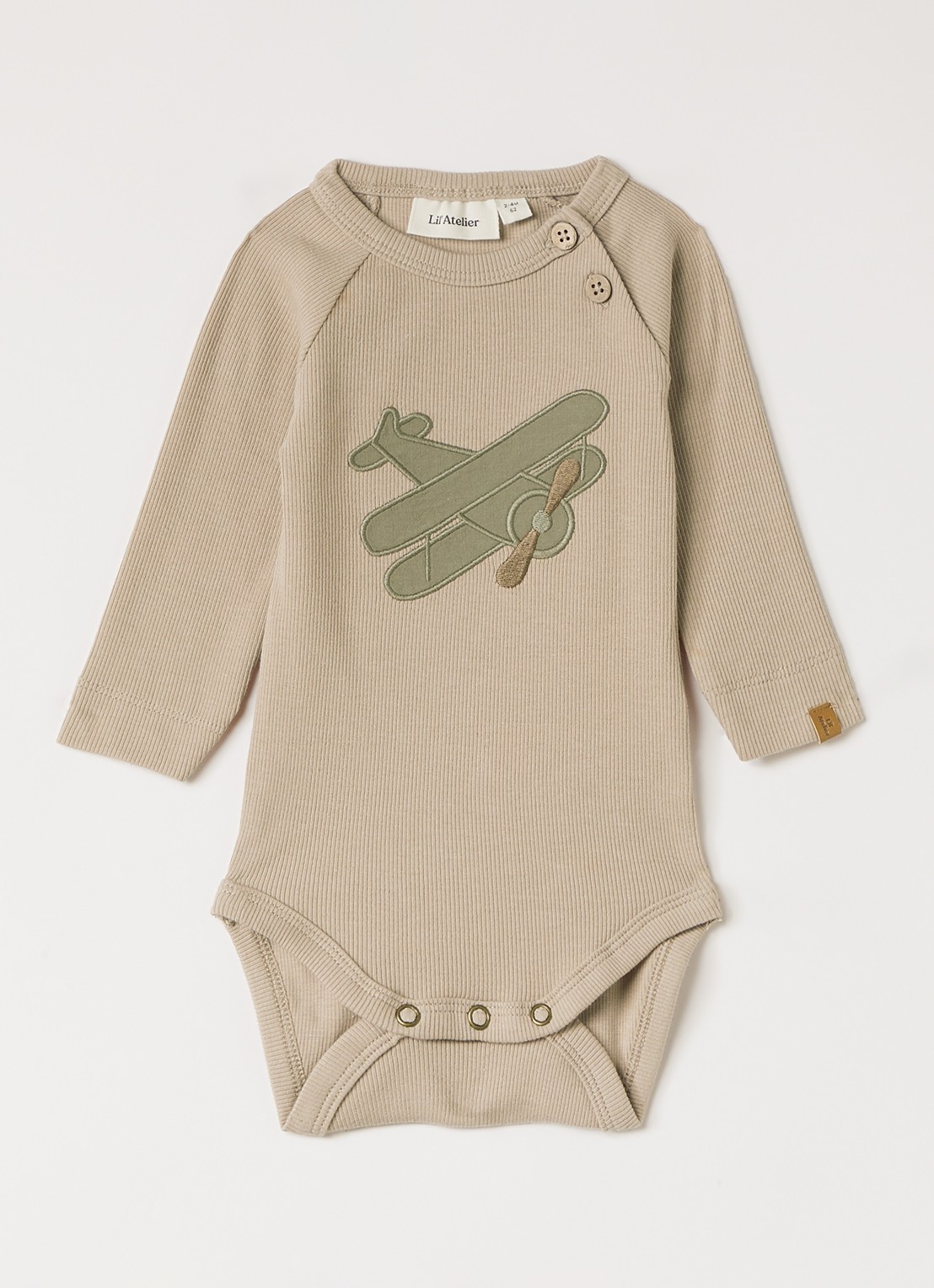 Lil 'Atelier NBMHalli romper met print  - voorkant taupe