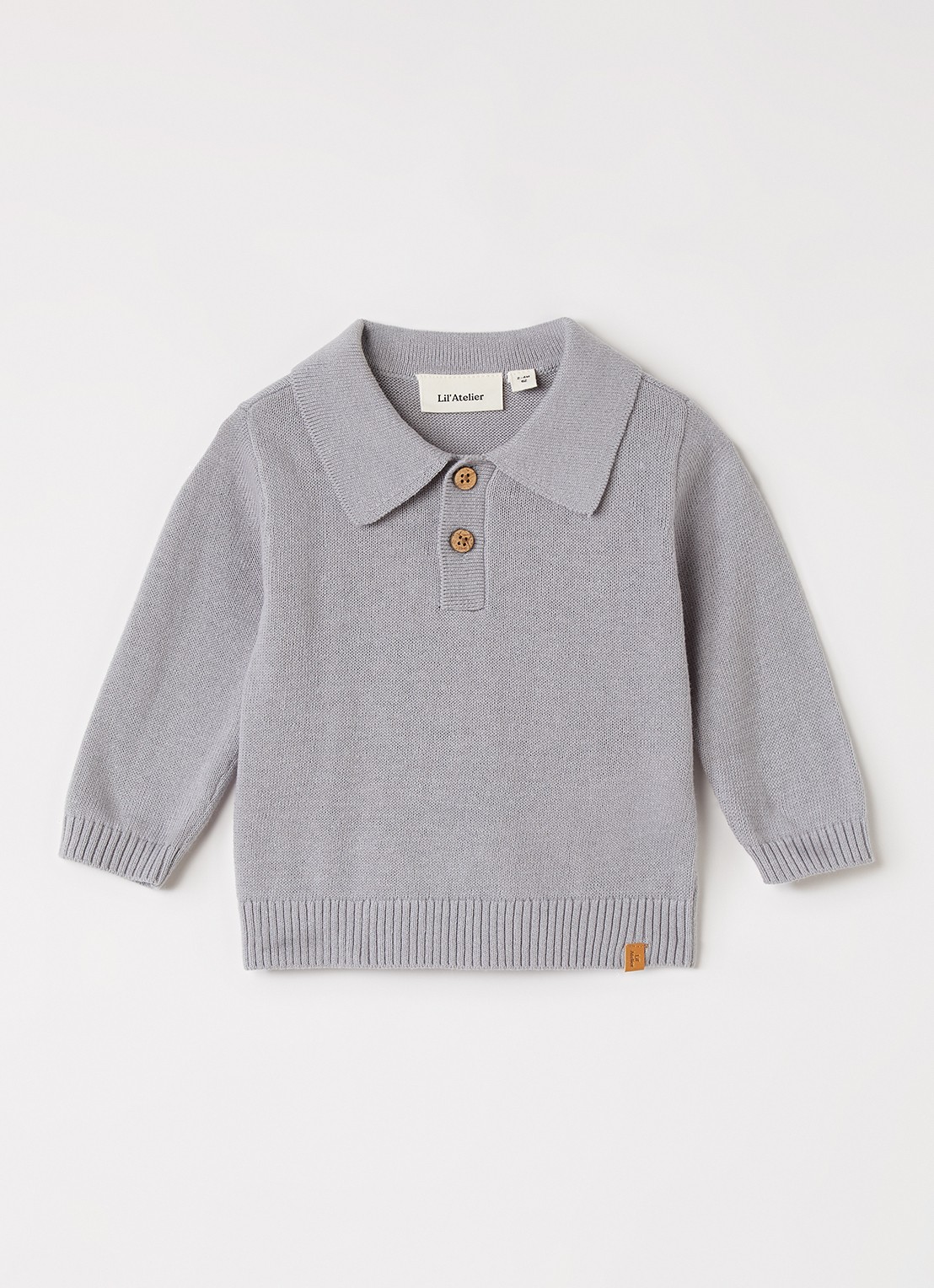 Lil 'Atelier NBMHitos fijngebreide pullover - voorkant grijs