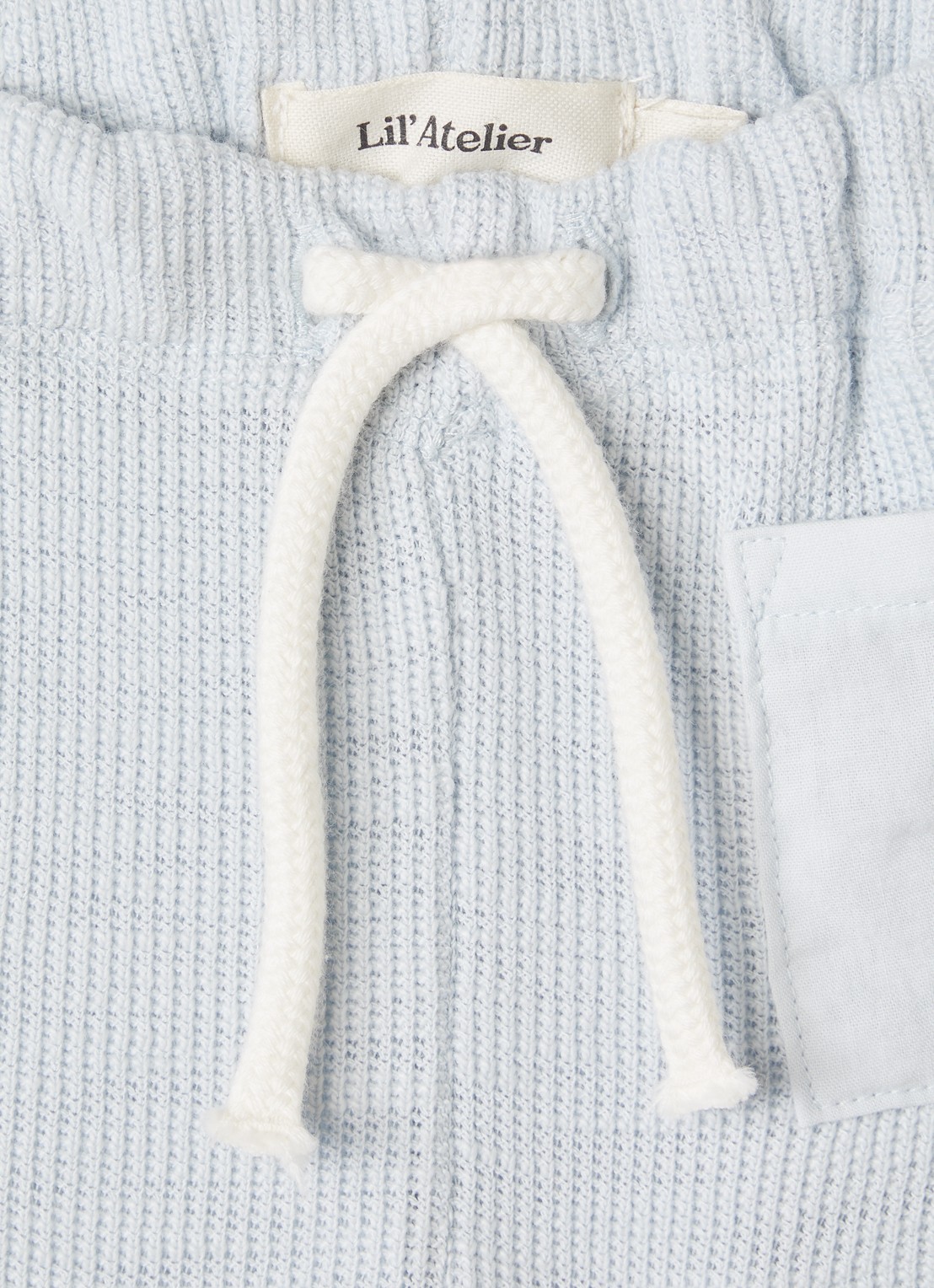 Lil 'Atelier NBMHonjo loose fit korte broek met structuur - detail lichtblauw