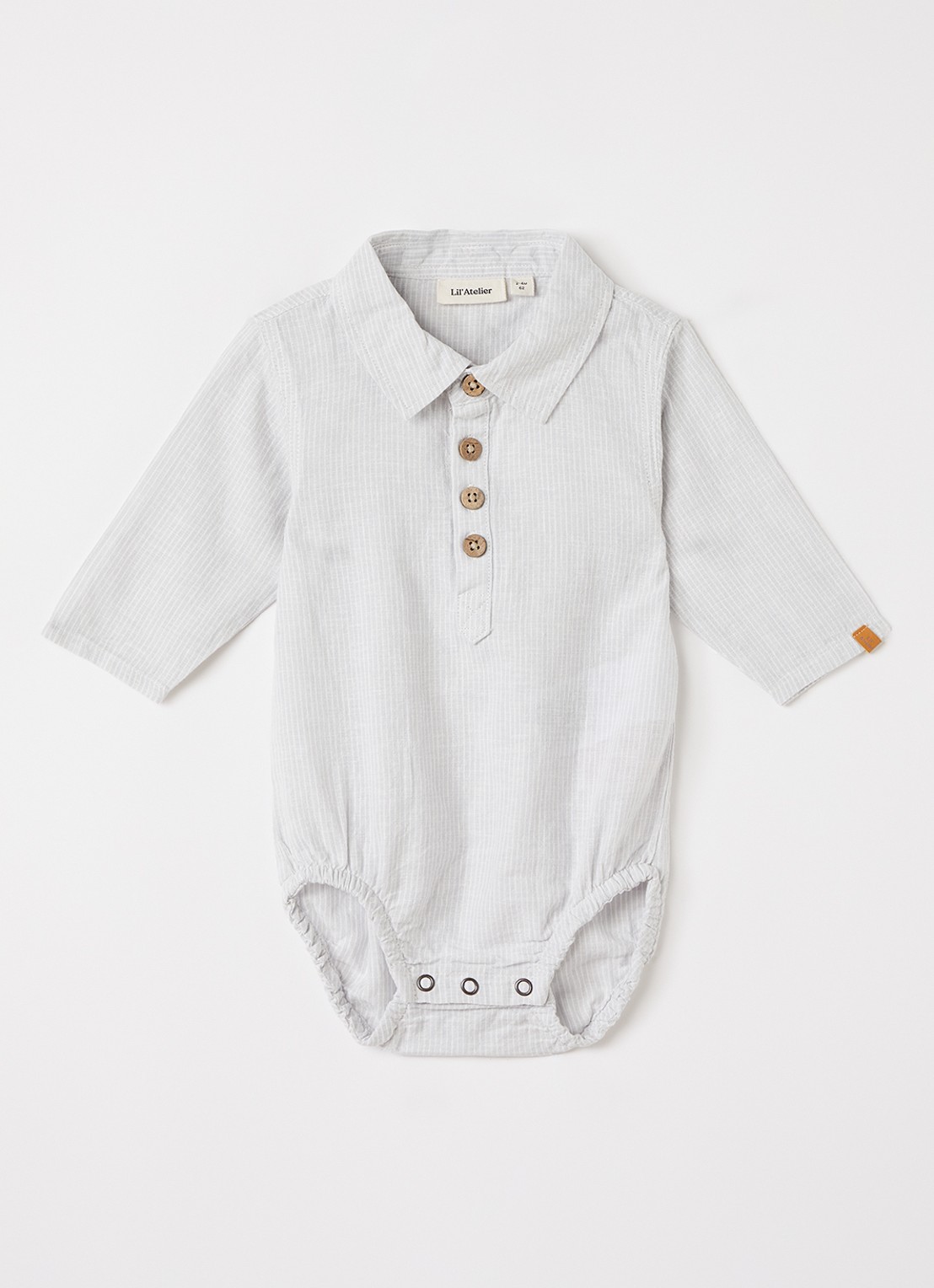 Lil 'Atelier NBMJesper romper in linnenblend - voorkant lichtgrijs