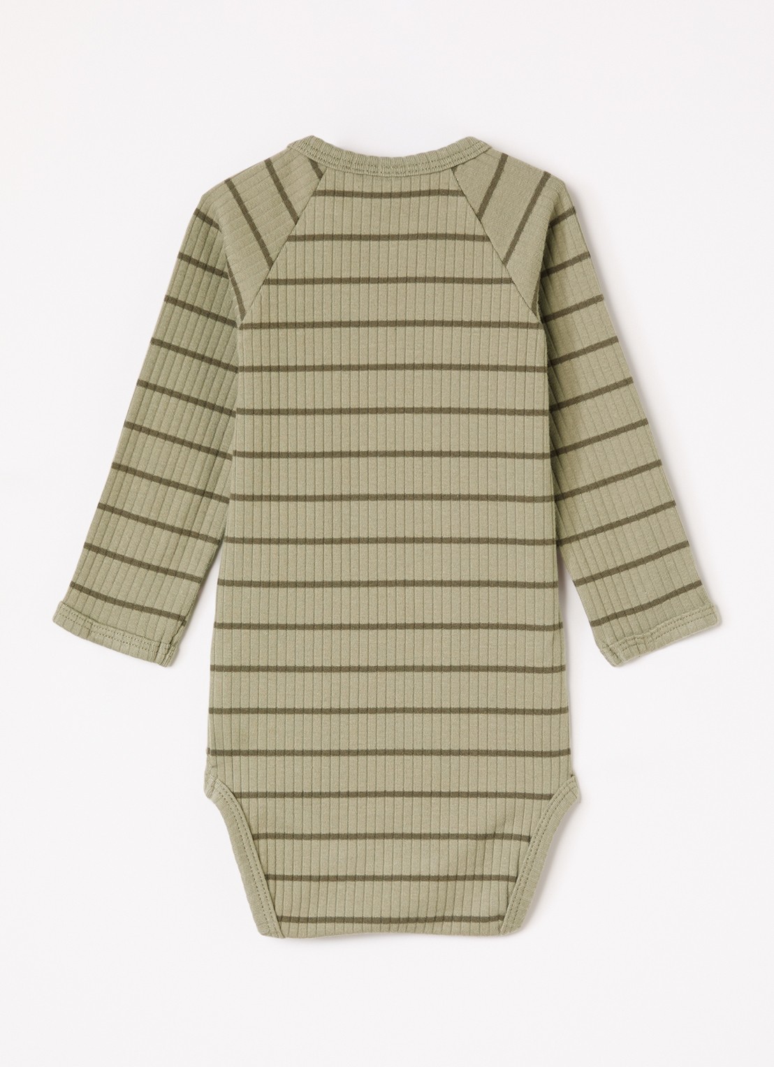 Lil 'Atelier NBMKail romper met streepprint - voorkant 2 olijfgroen