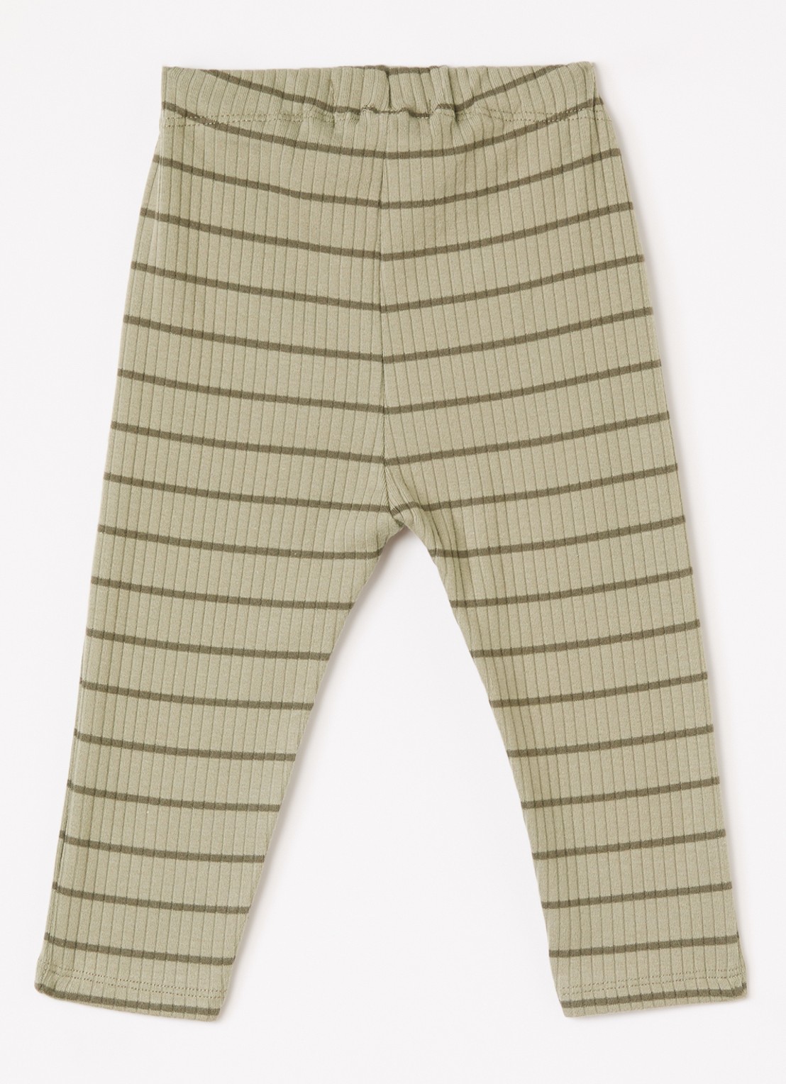 Lil 'Atelier NBMKail straight fit babybroek met streepprint - voorkant 2 olijfgroen