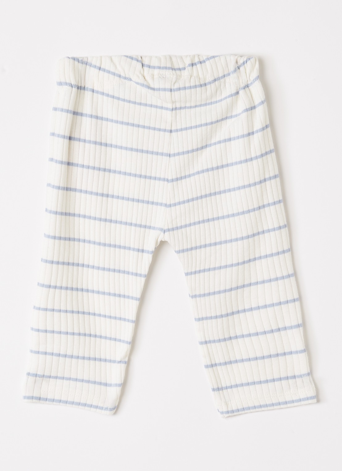 Lil 'Atelier NBMKail straight fit babybroek met streepprint - voorkant 2 gebroken wit