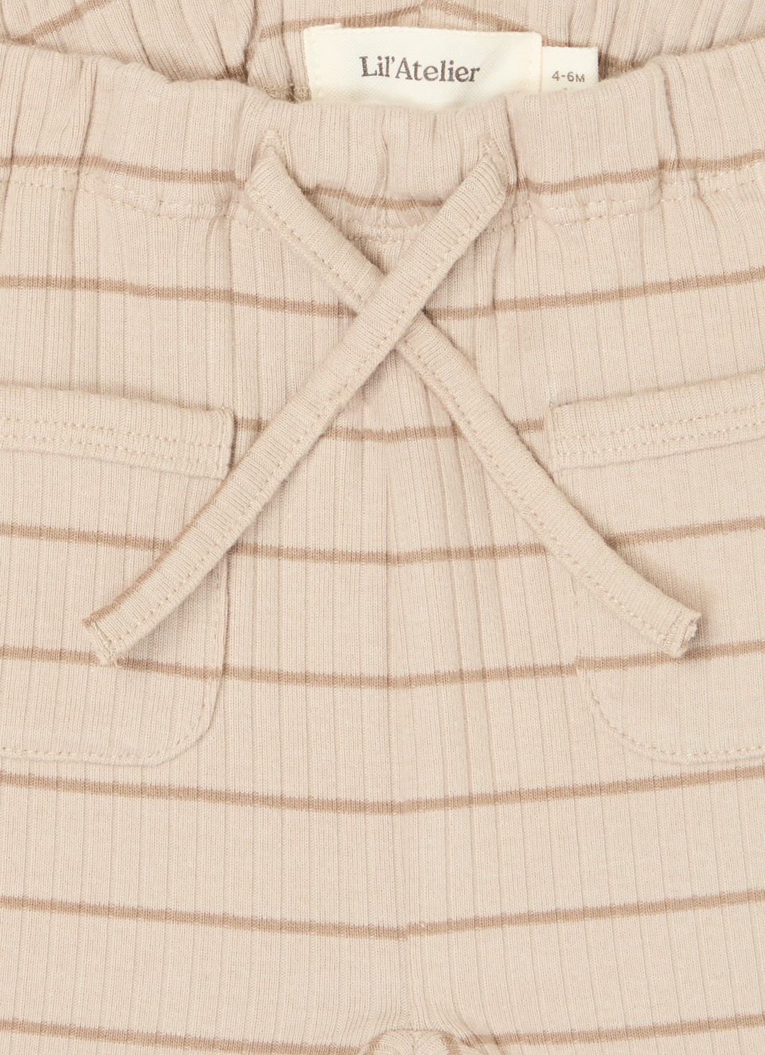 Lil 'Atelier NBMKail tapered fit joggingbroek van  katoen - detail donkerbeige
