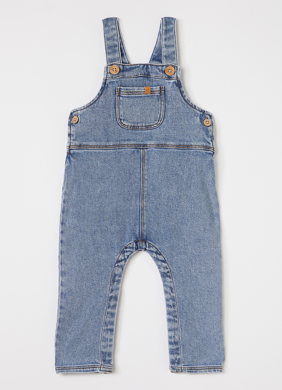Lil 'Atelier NBMKarole straight fit tuinbroek van denim - voorkant indigo