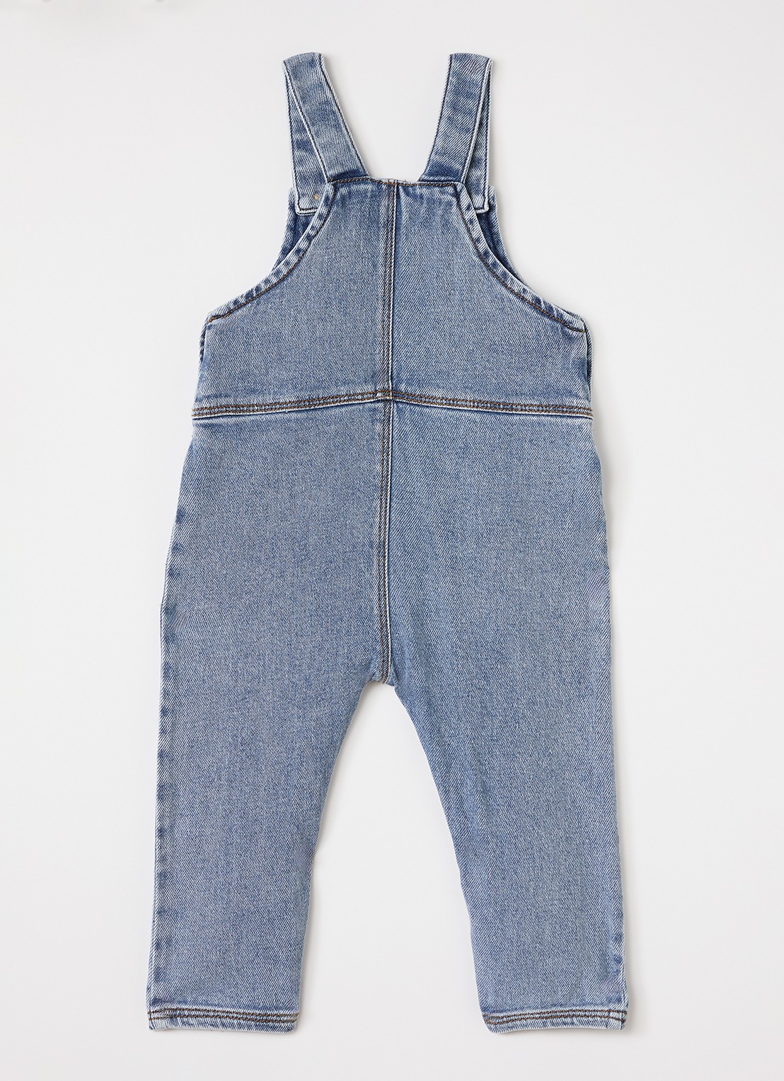 Lil 'Atelier NBMKarole straight fit tuinbroek van denim - voorkant 2 indigo