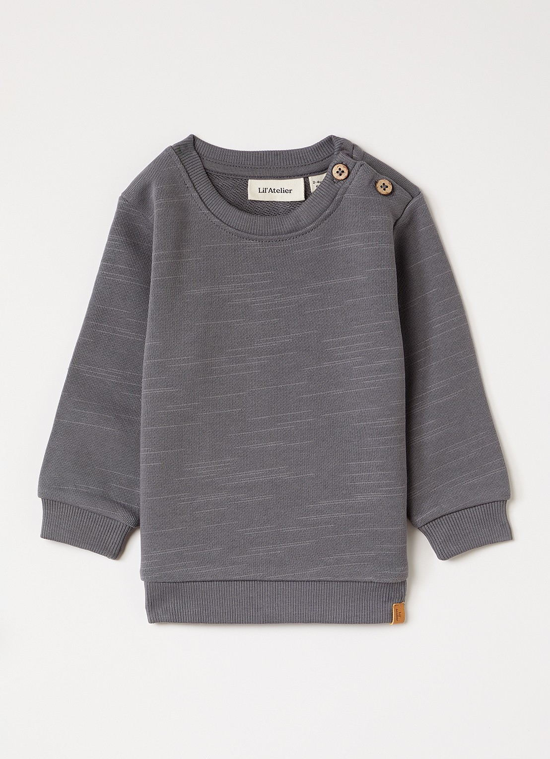 Lil 'Atelier NBMKavens sweater met gemêleerd dessin - voorkant donkergrijs