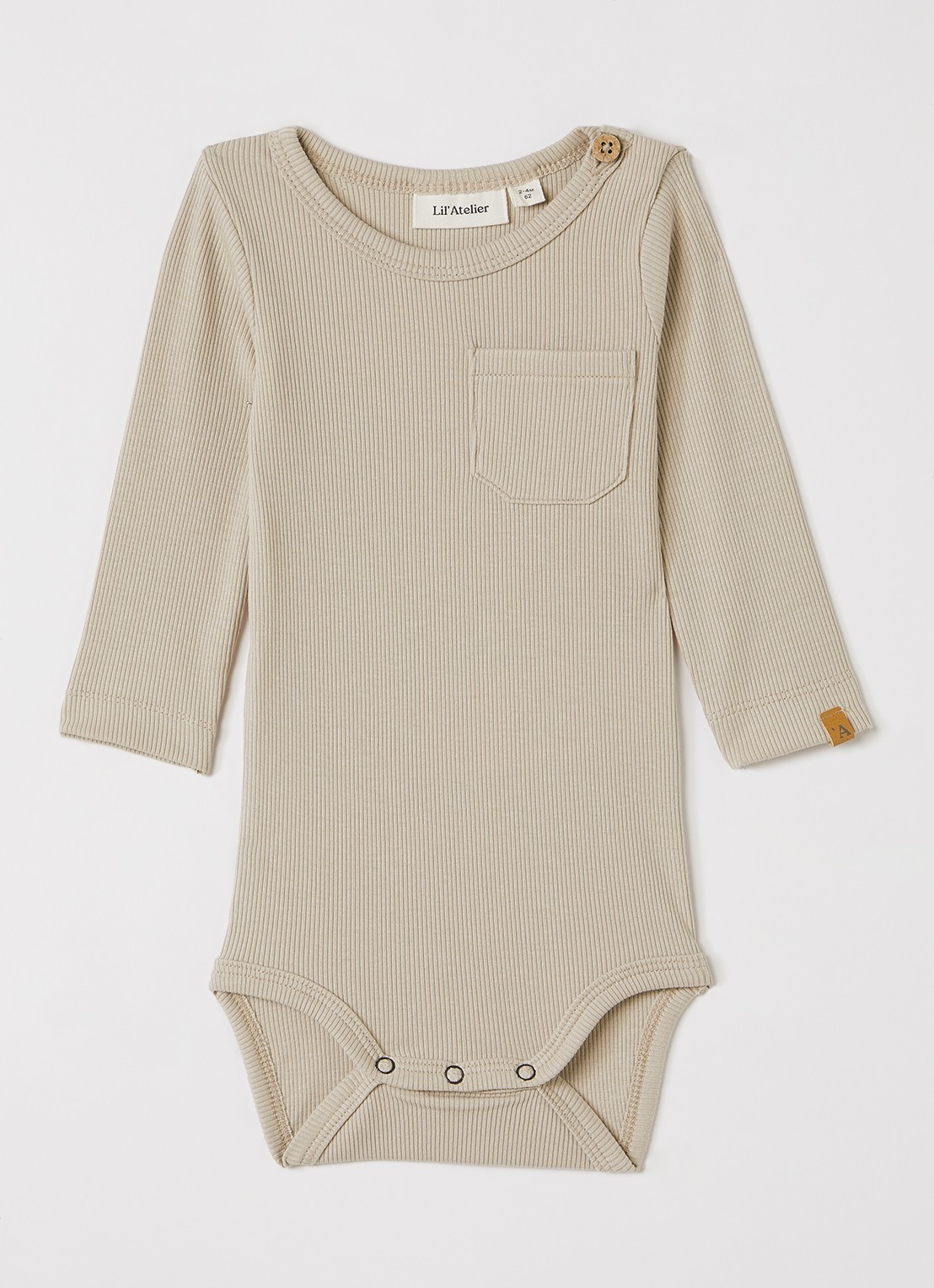 Lil 'Atelier NBMLago romper met ribstructuur - voorkant zand